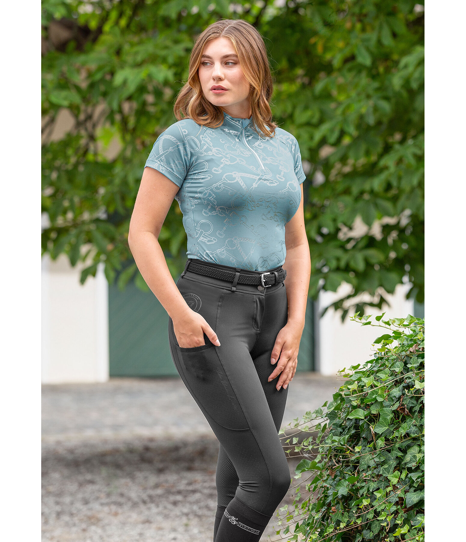 T-shirt funzionale con zip Livia