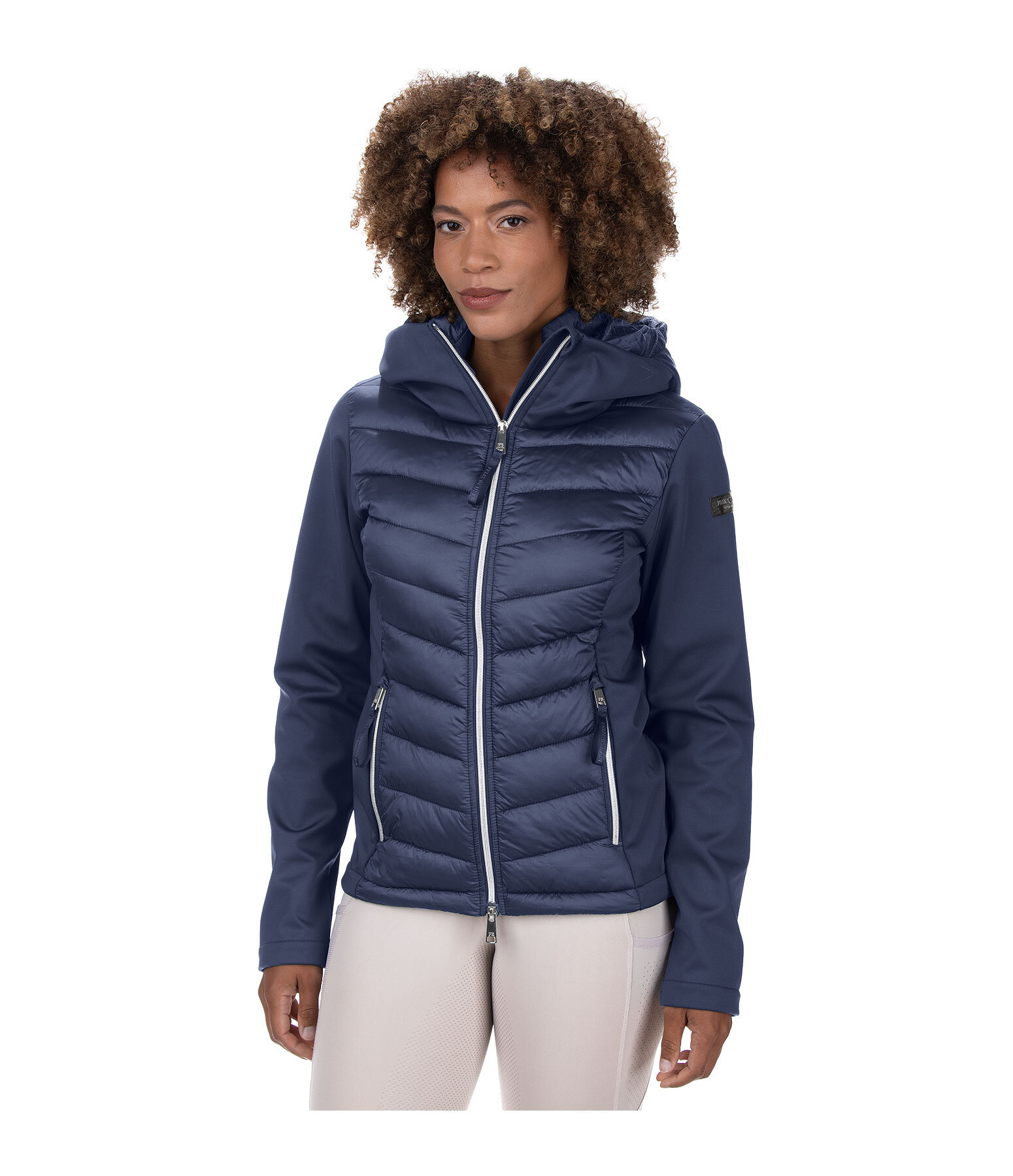 Giacca da equitazione combinata softshell con cappuccio Cora
