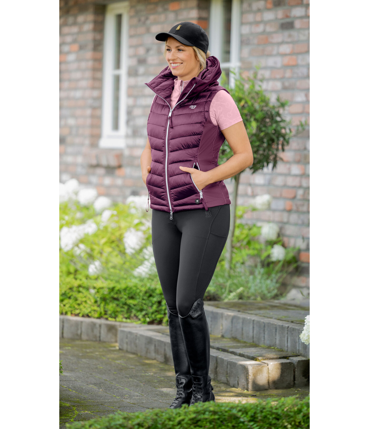 Gilet da equitazione combinato softshell con cappuccio Zoey