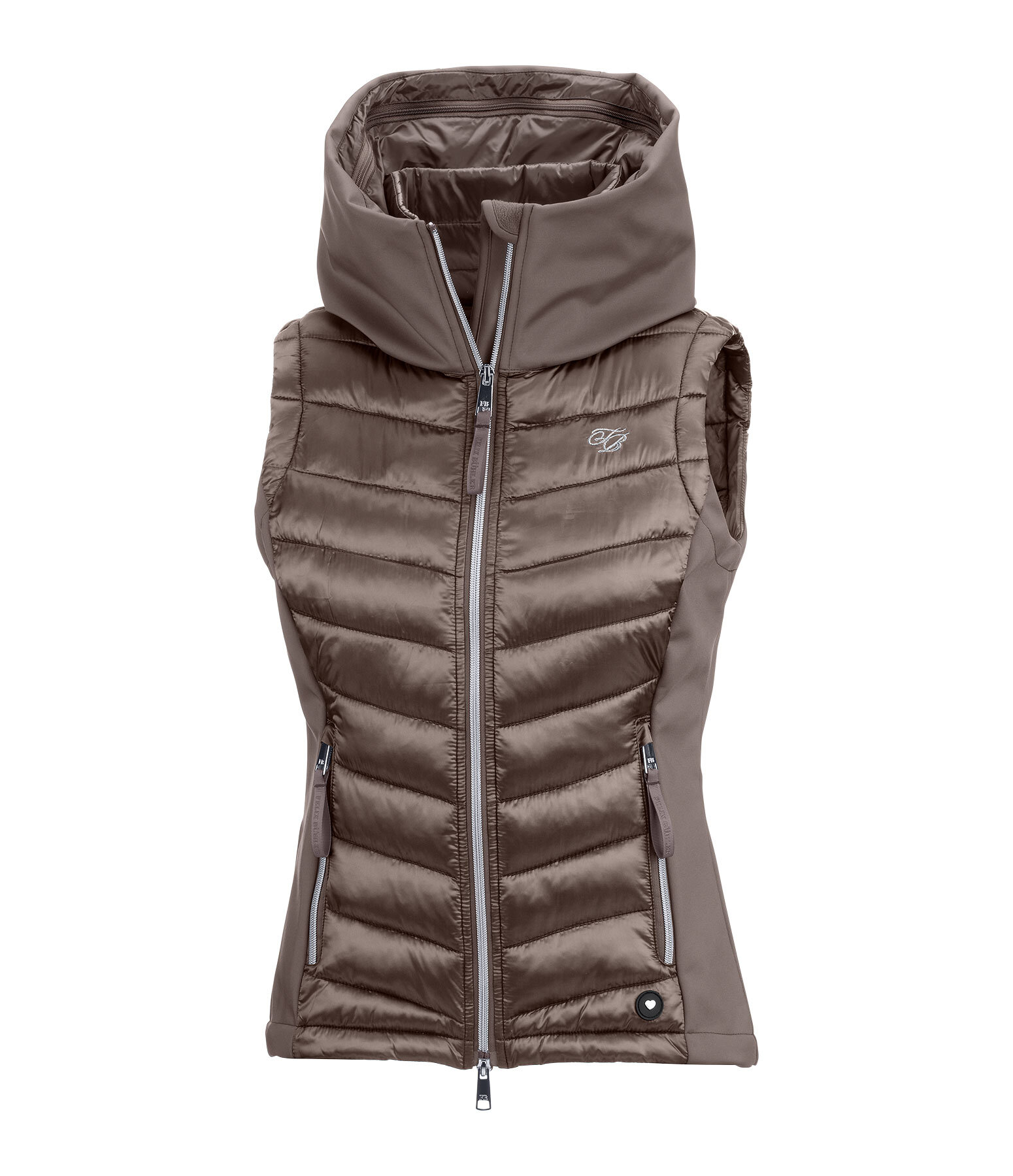 Gilet da equitazione combinato softshell con cappuccio Zoey