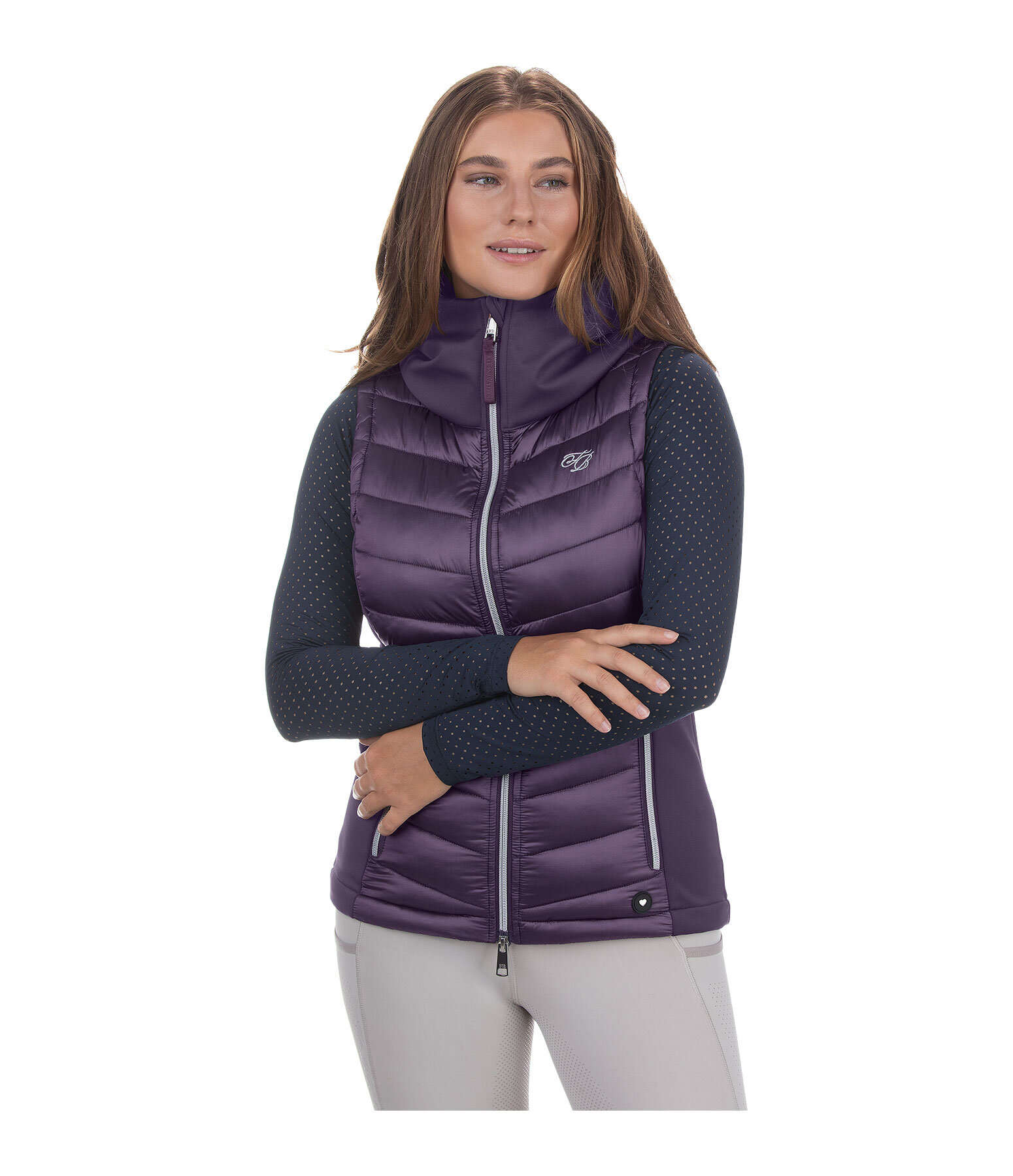 Gilet da equitazione combinato softshell con cappuccio Zoey