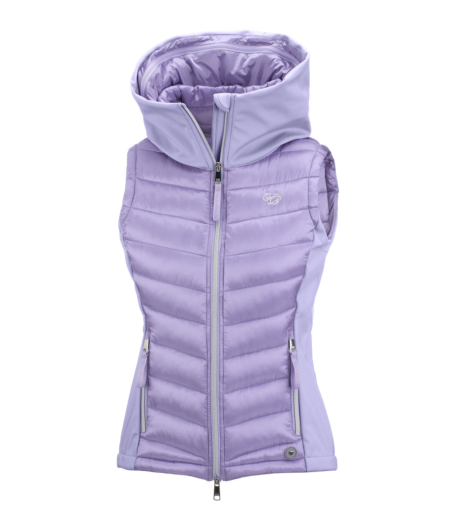 Gilet da equitazione combinato softshell con cappuccio Zoey