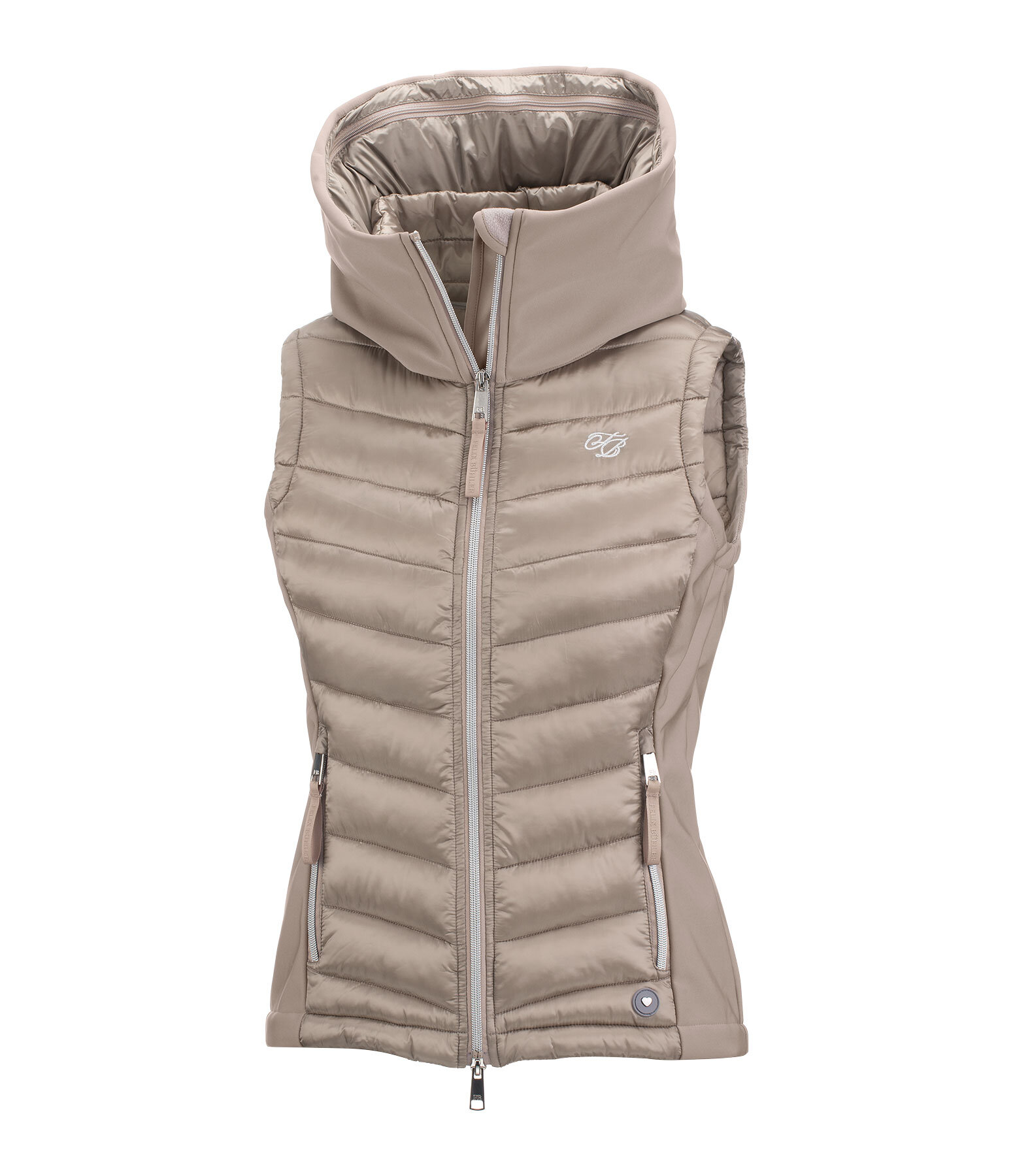 Gilet da equitazione combinato softshell con cappuccio Zoey