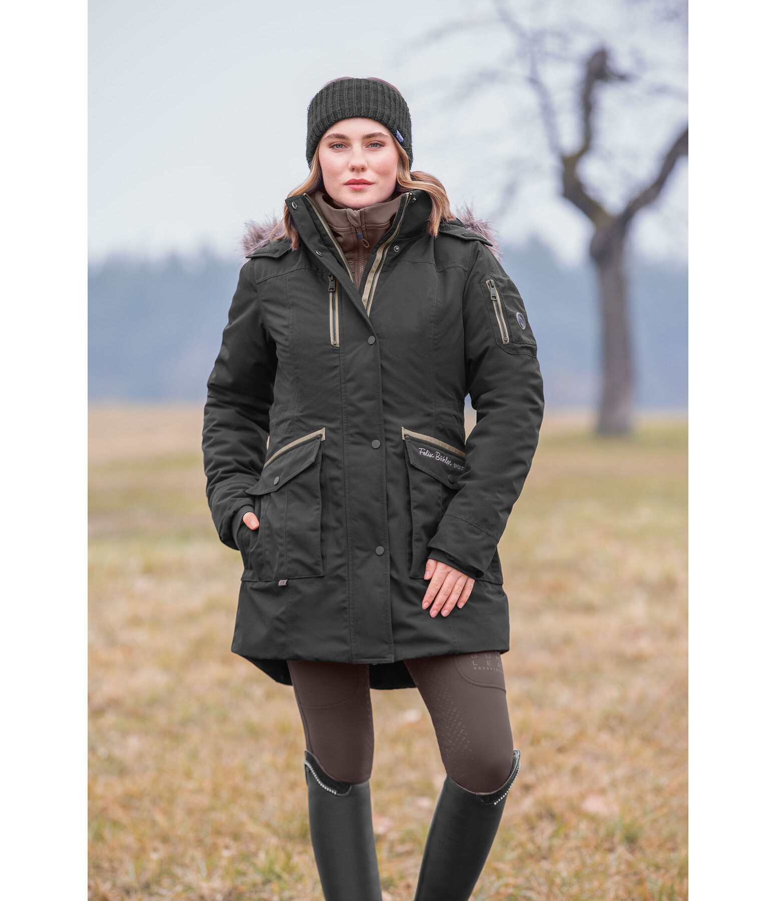 Parka da equitazione funzionale con cappuccio Ulla