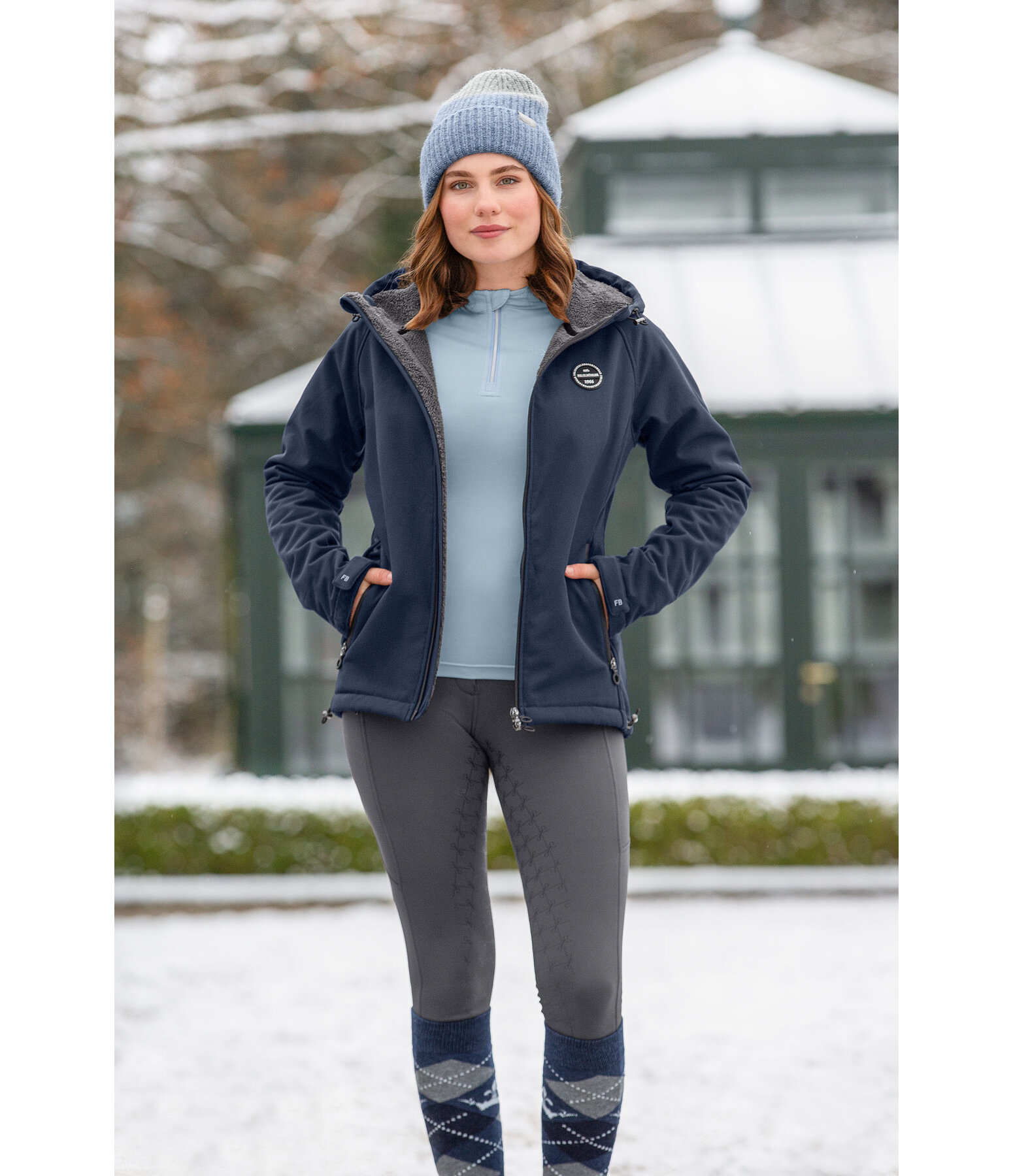Giacca da equitazione softshell con cappuccio Lara II