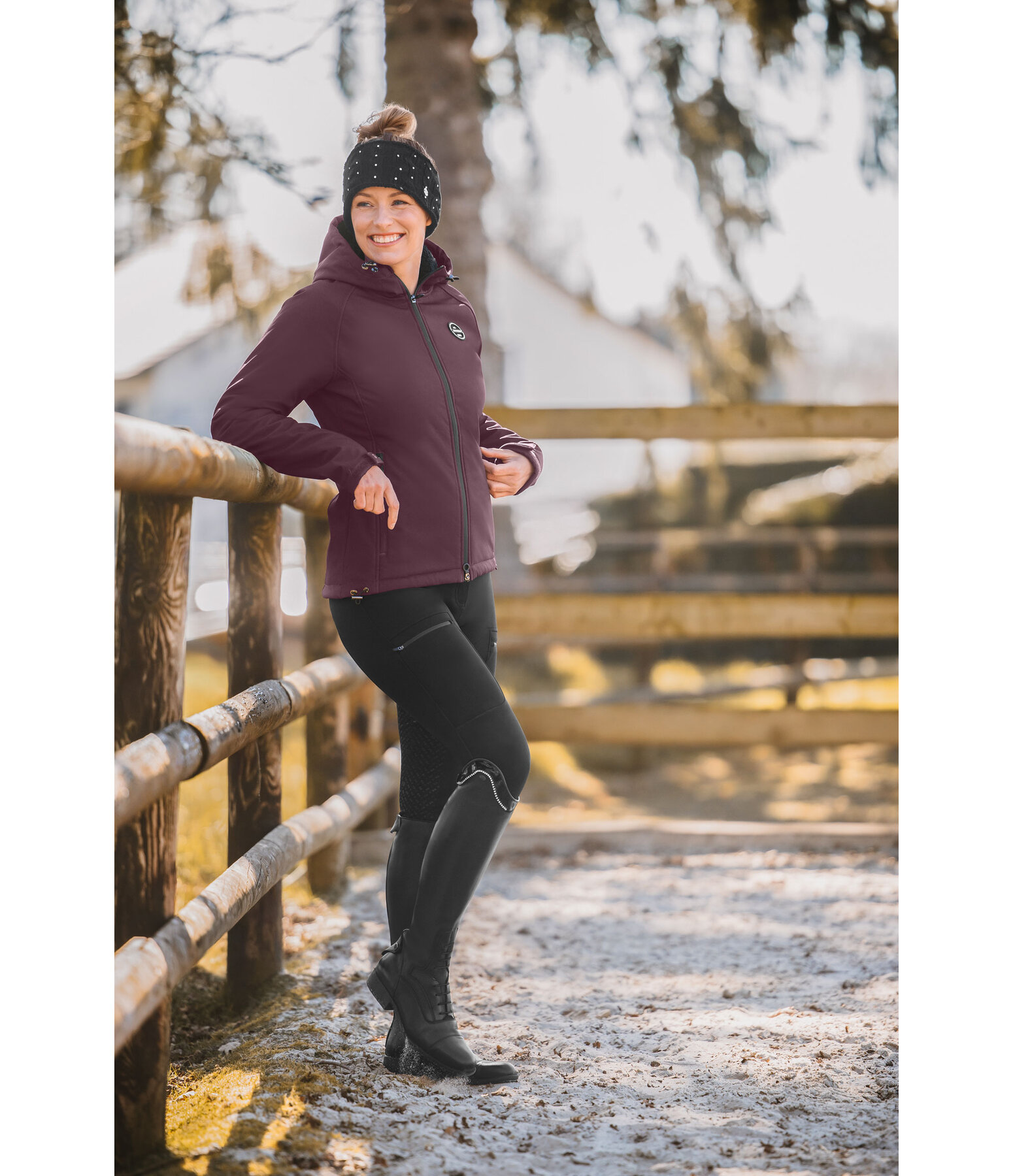 Giacca da equitazione softshell con cappuccio Lara II