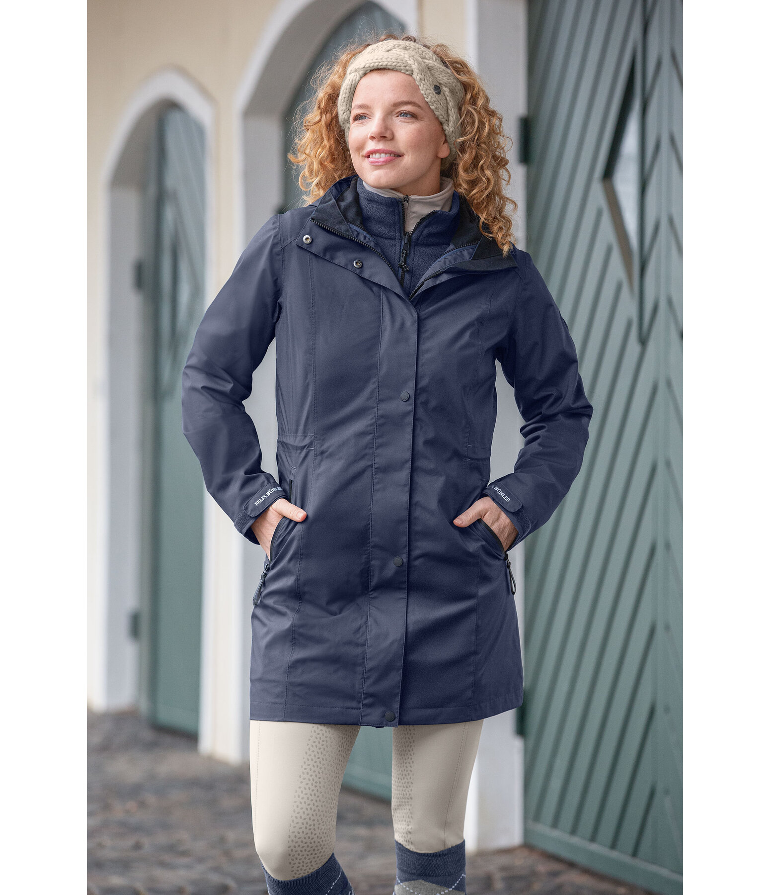 Cappotto da equitazione funzionale 3 in 1 con cappuccio Phoebe