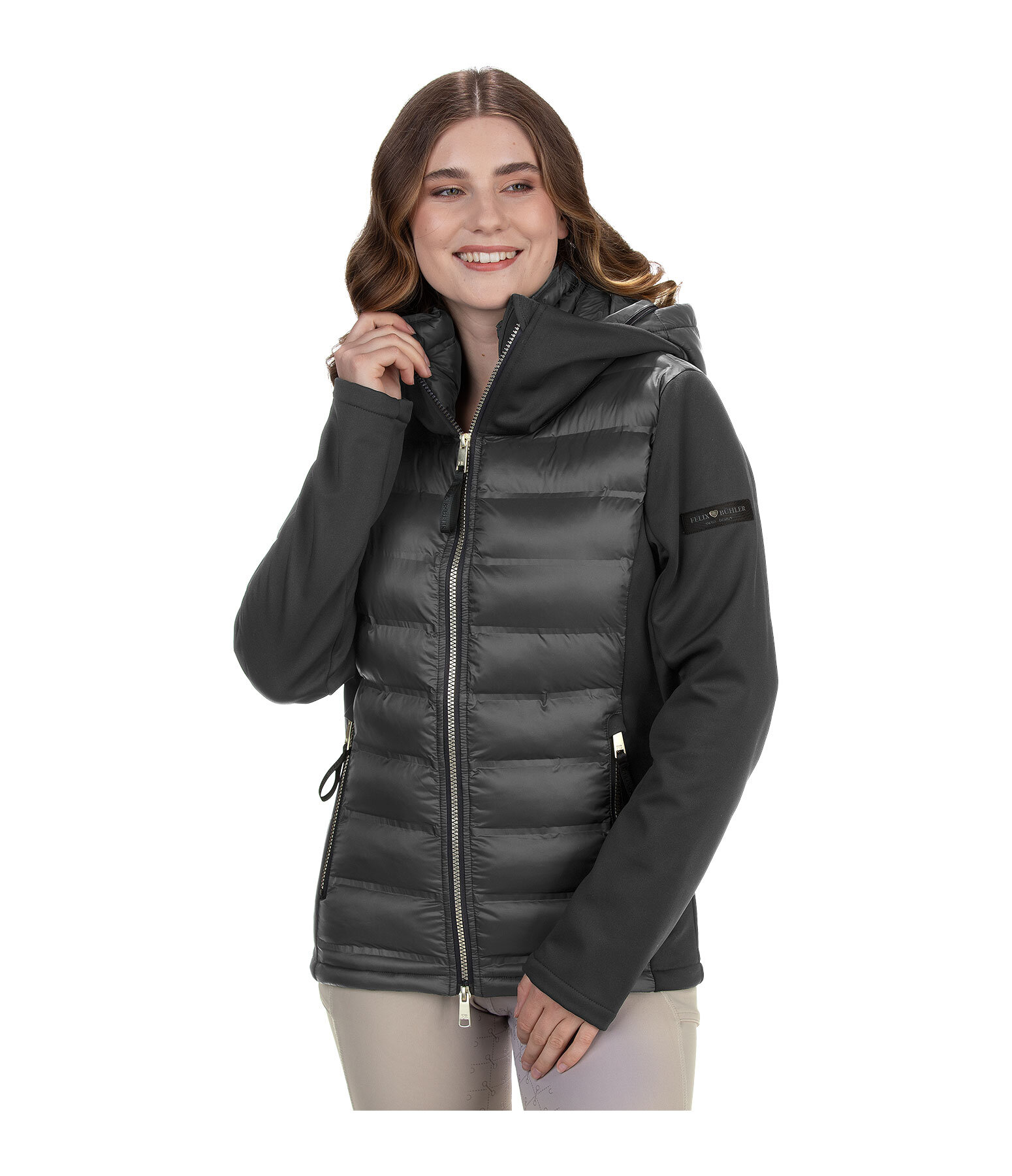 Giacca da equitazione combinata softshell con cappuccio Celina