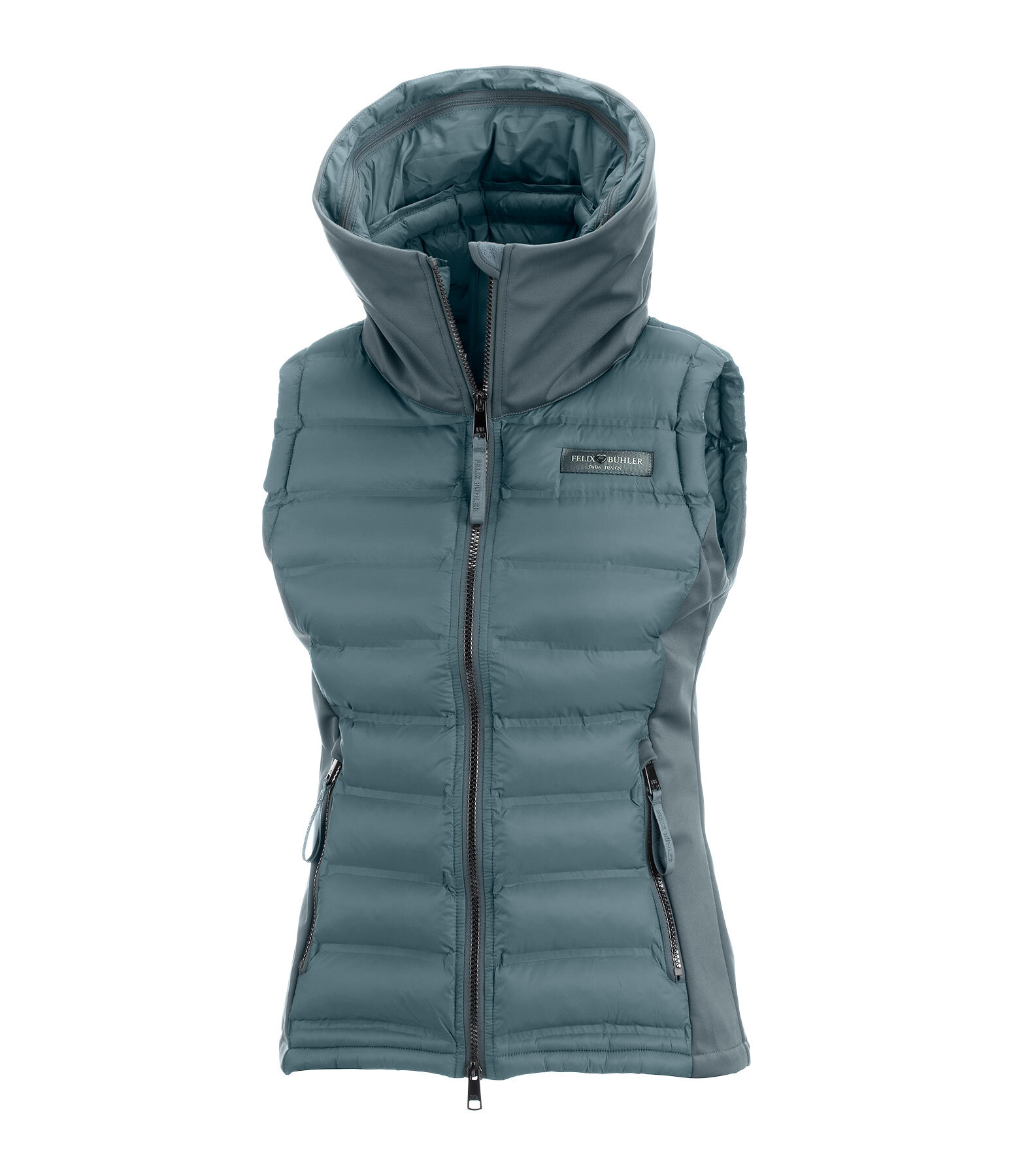 Gilet da equitazione combinato softshell con cappuccio Jessy