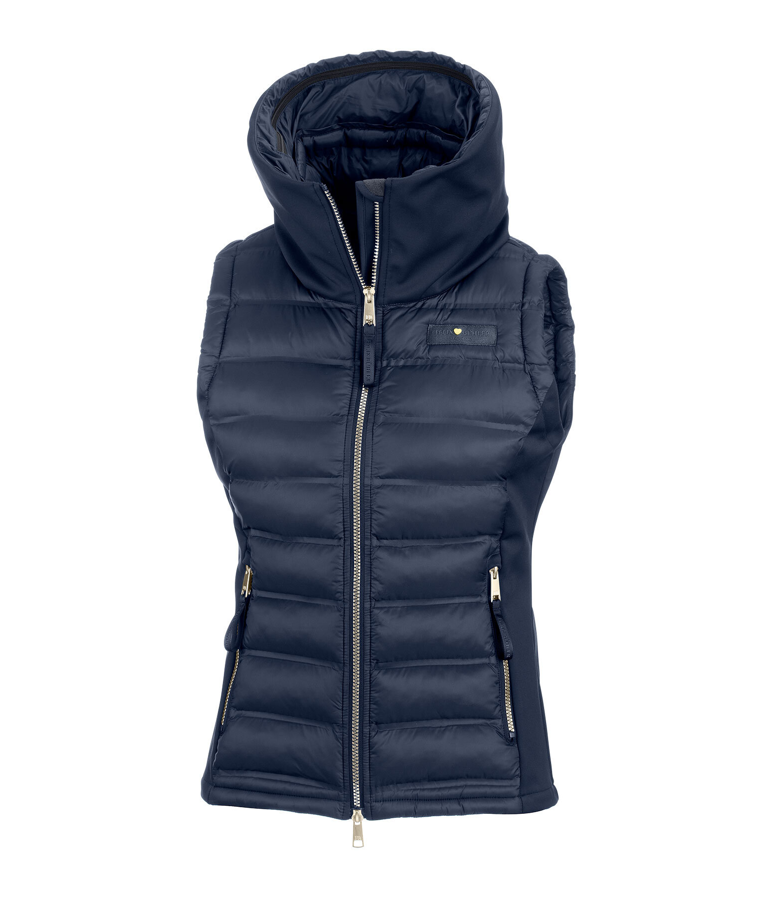 Gilet da equitazione combinato softshell con cappuccio Jessy