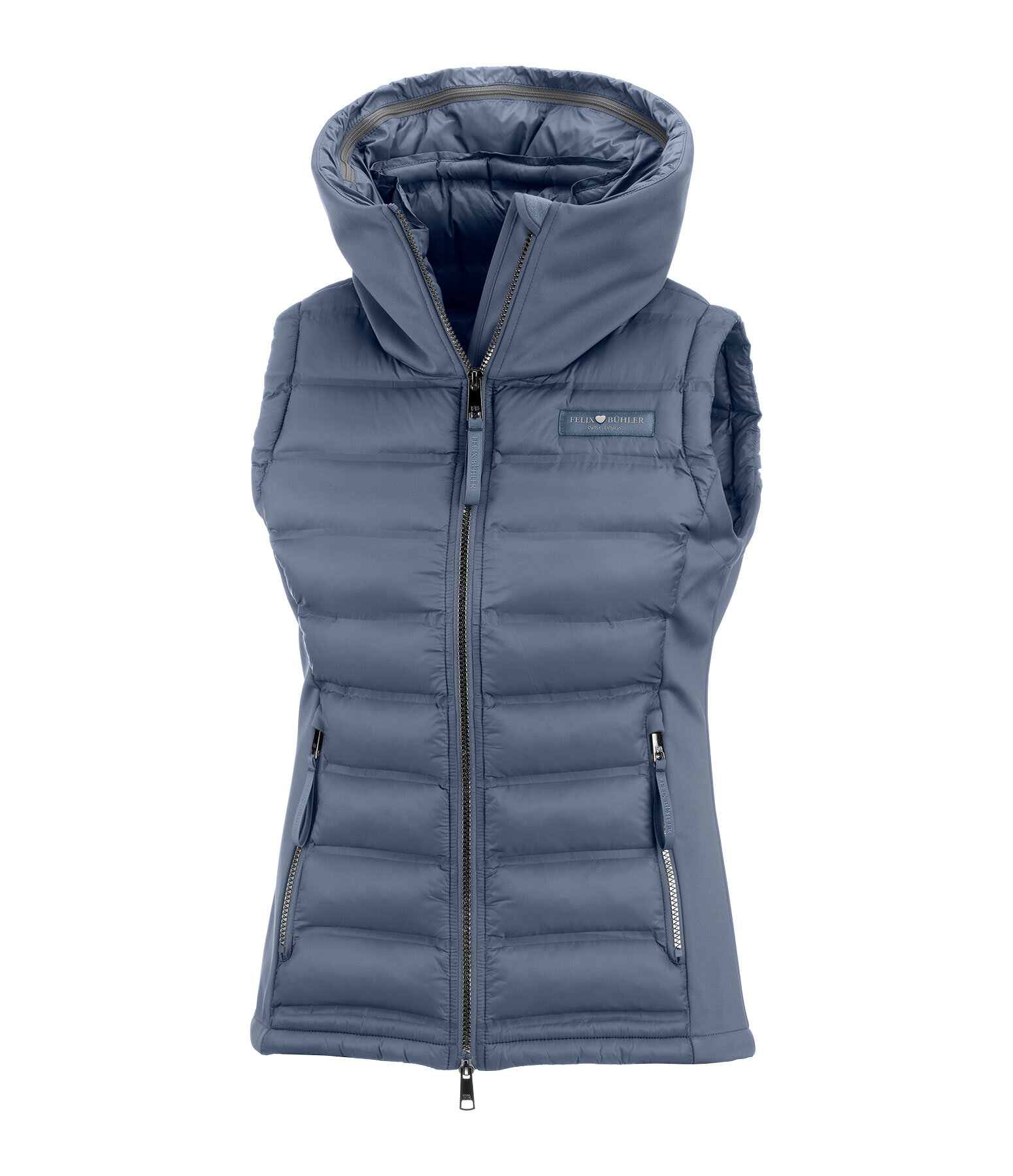 Gilet da equitazione combinato softshell con cappuccio Jessy