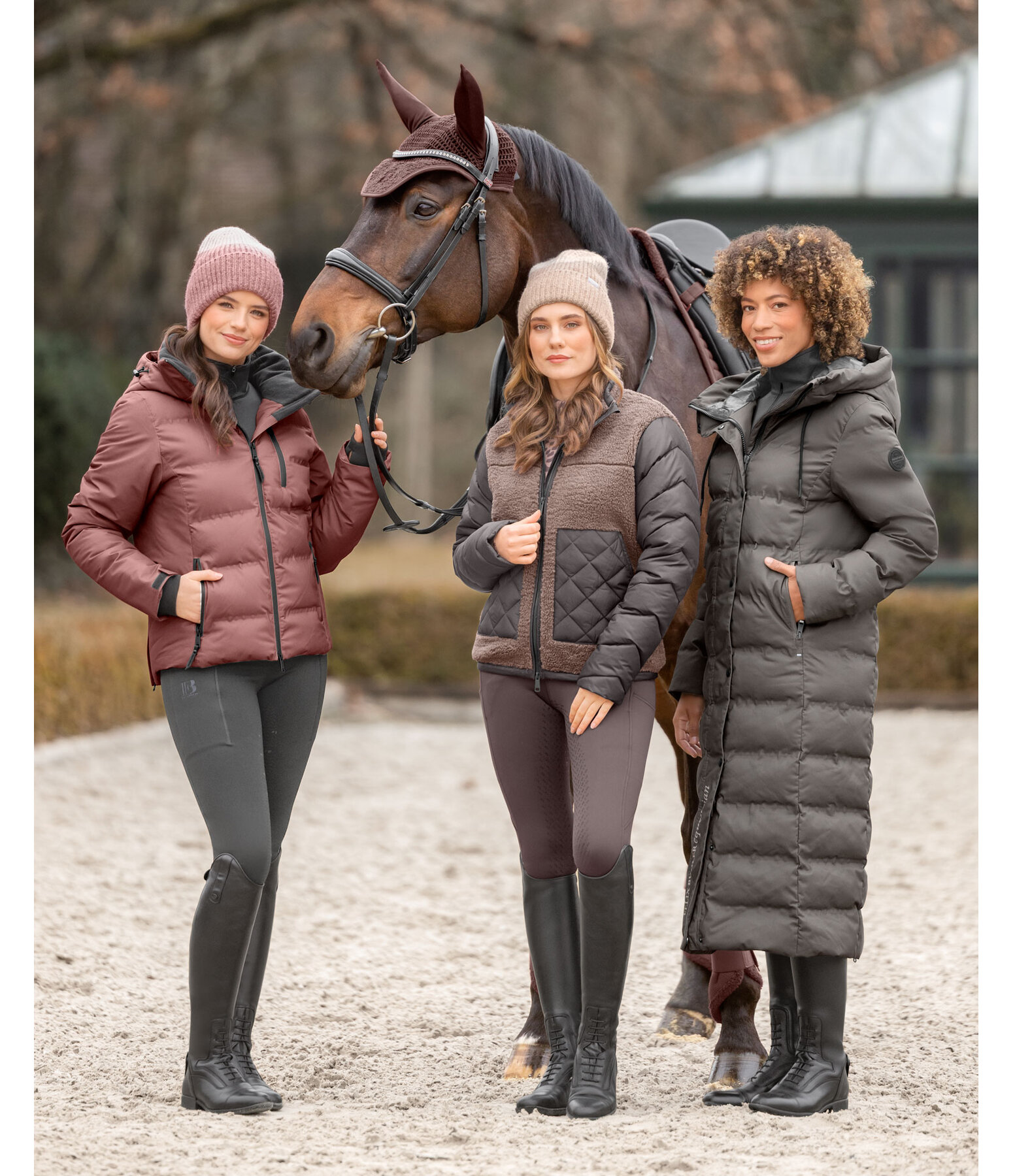 Cappotto da equitazione trapuntato con cappuccio Zoe