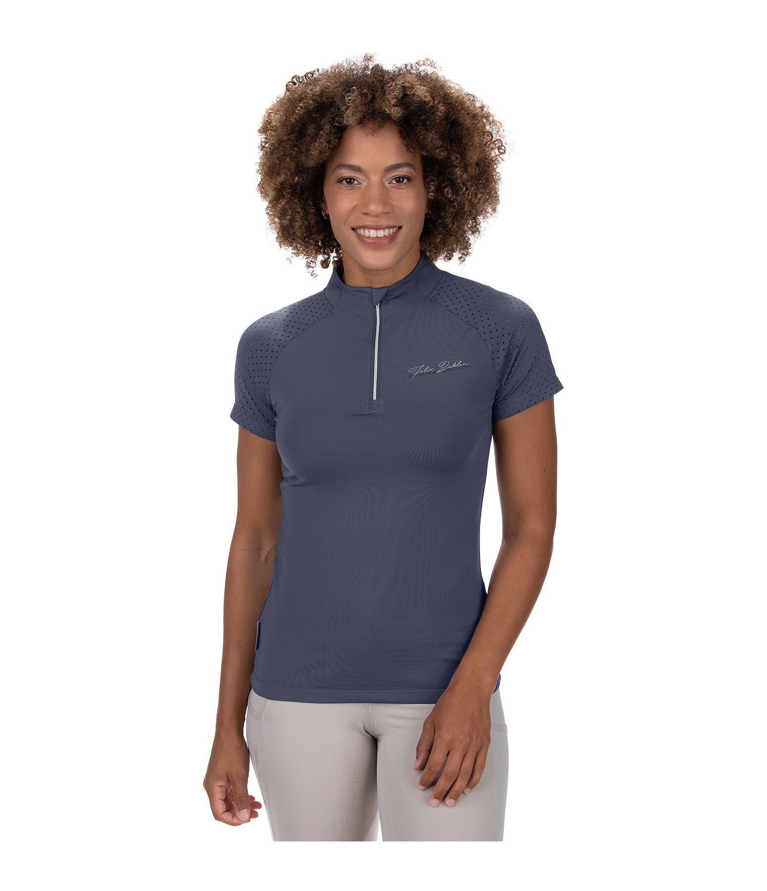 T-shirt funzionale con zip Julie