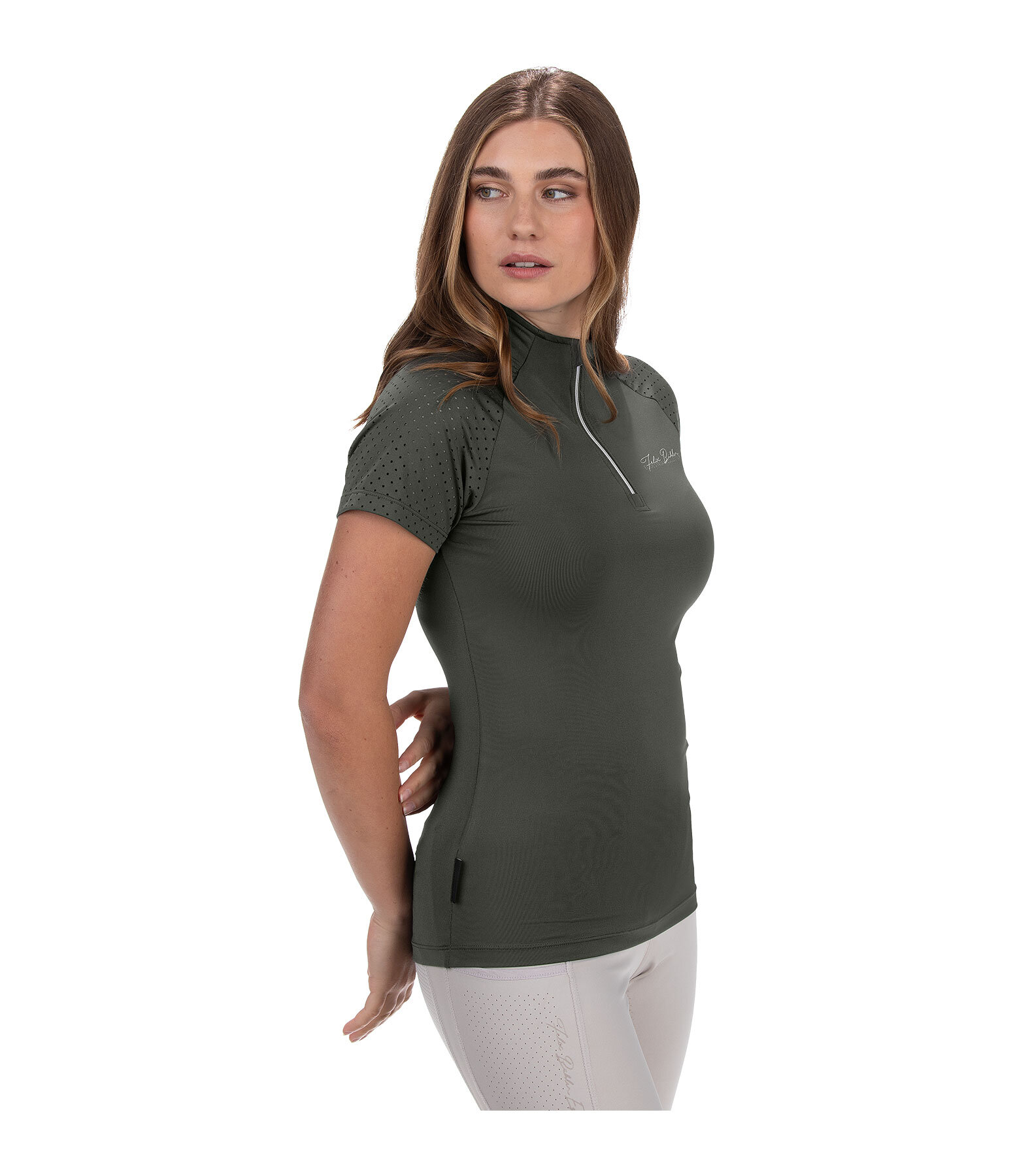 T-shirt funzionale con zip Julie