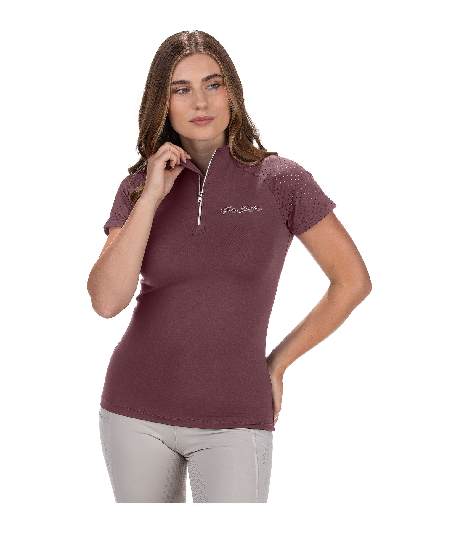 T-shirt funzionale con zip Julie