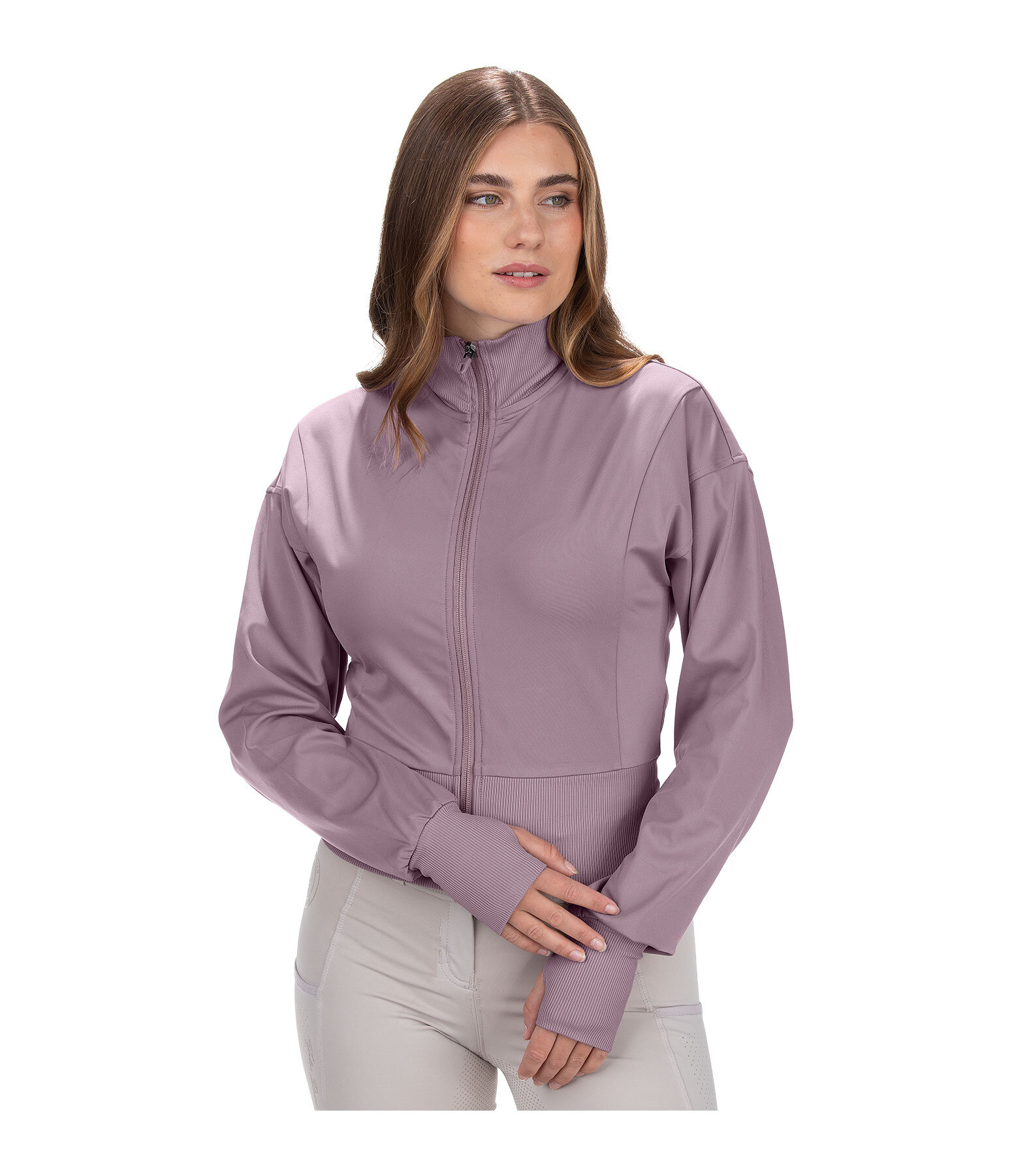 Felpa cropped con zip Leana