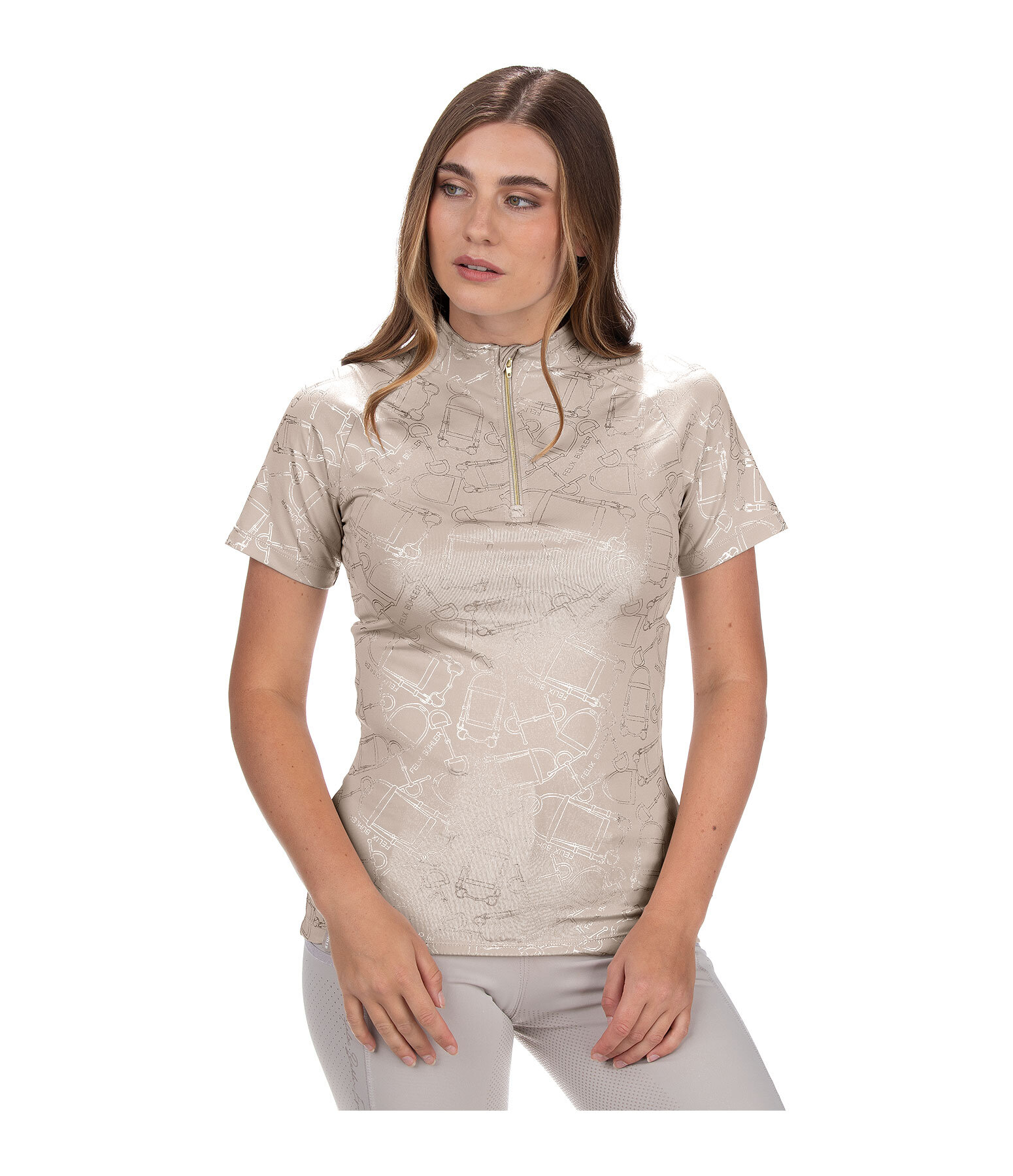 T-shirt funzionale con zip Amber