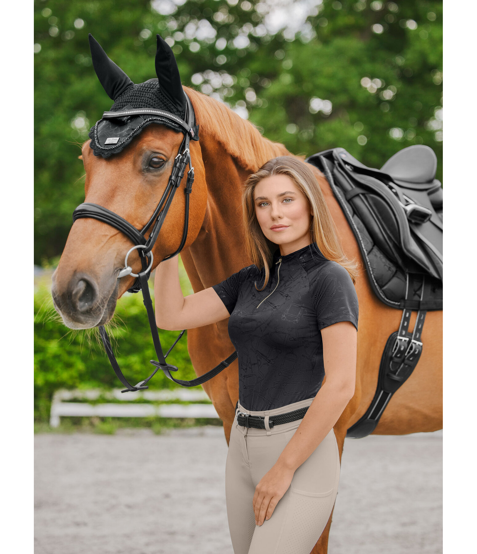 T-shirt funzionale con zip Amber