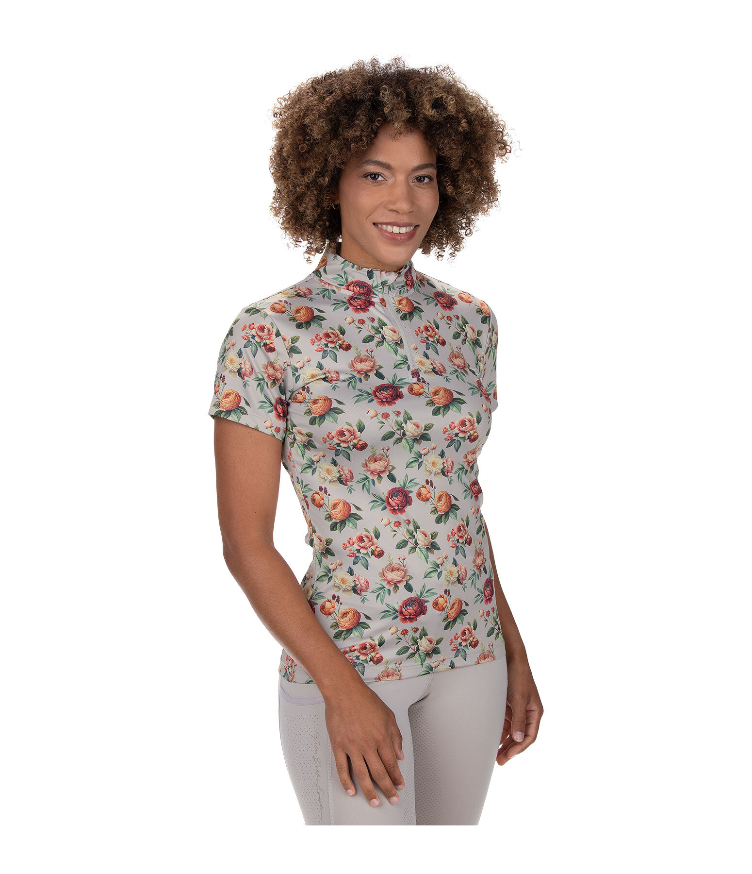 T-shirt funzionale con zip Fleur