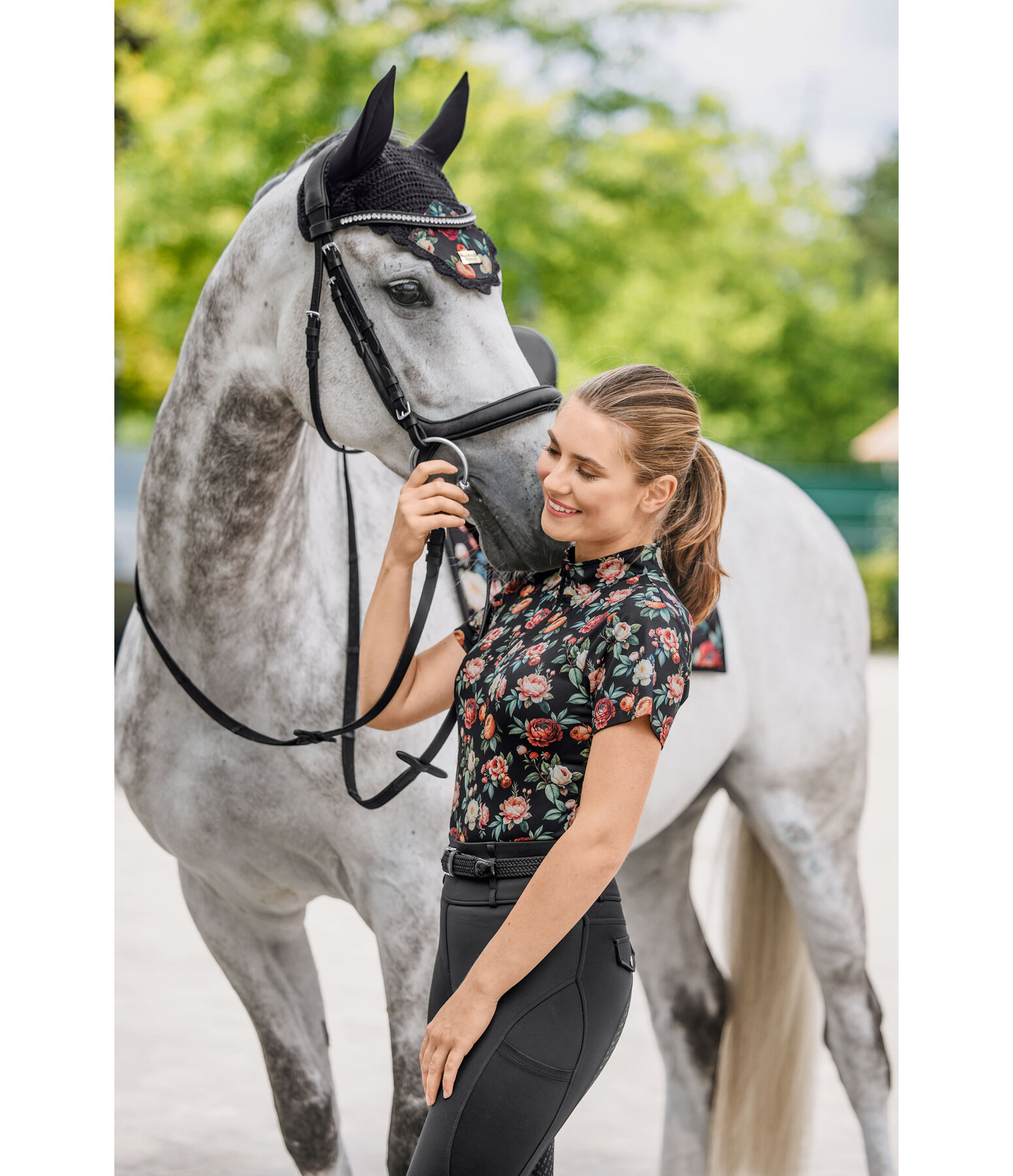 T-shirt funzionale con zip Fleur