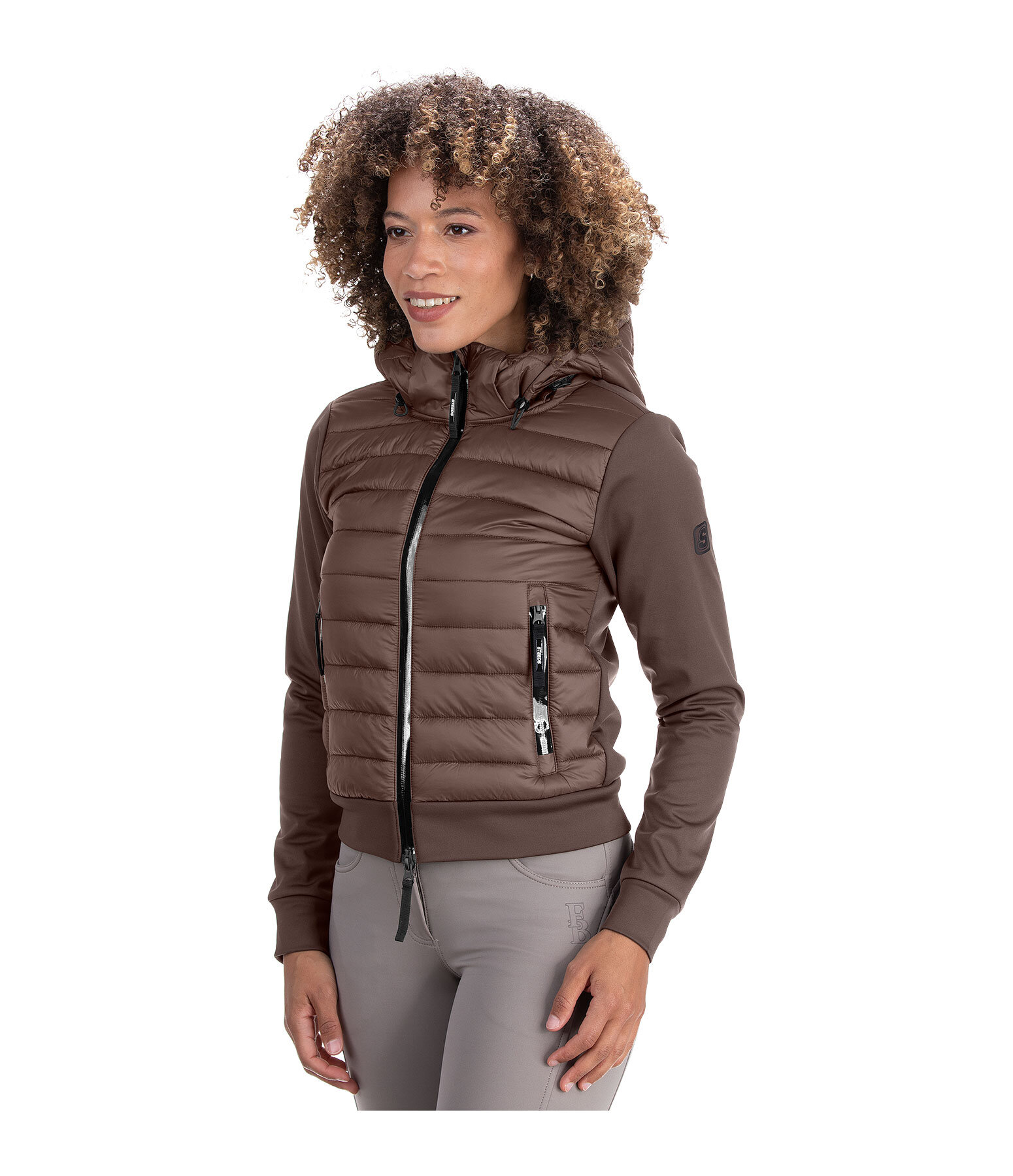 Giacca da equitazione combinata softshell con cappuccio Sabine