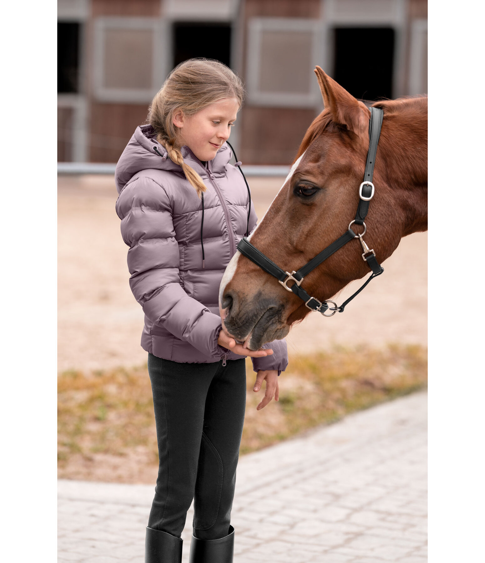 Giacca da equitazione trapuntata invernale per bambini Fenna