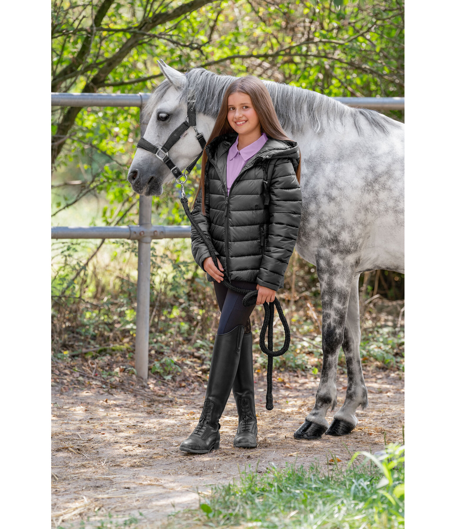 Giacca trapuntata 2 in 1 con cappuccio per bambini Noemie