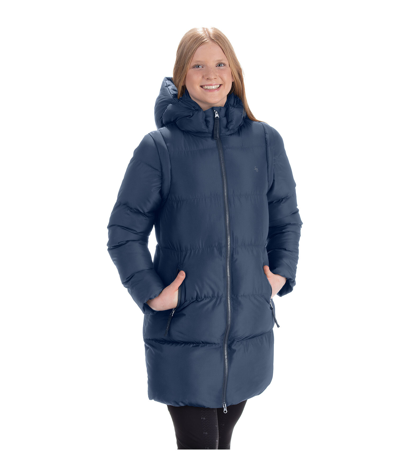 Cappotto da equitazione trapuntato 2 in 1 per bambini Cornelia