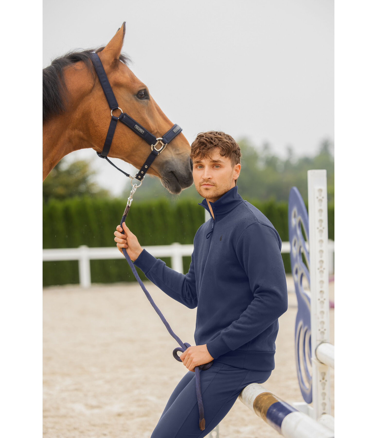 Felpa con mezza zip da uomo Portland