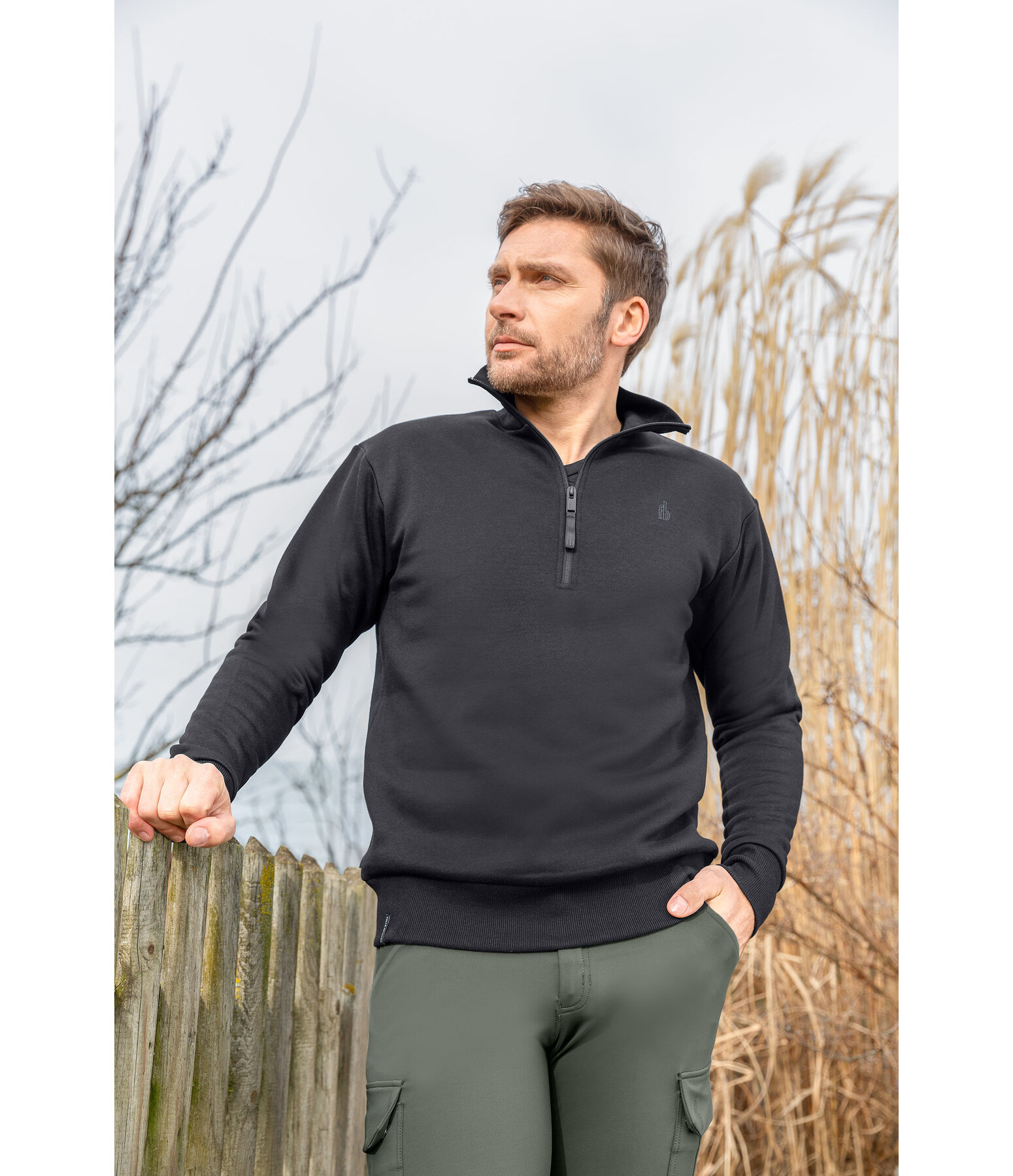 Felpa con mezza zip da uomo Portland Kramer Equitazione