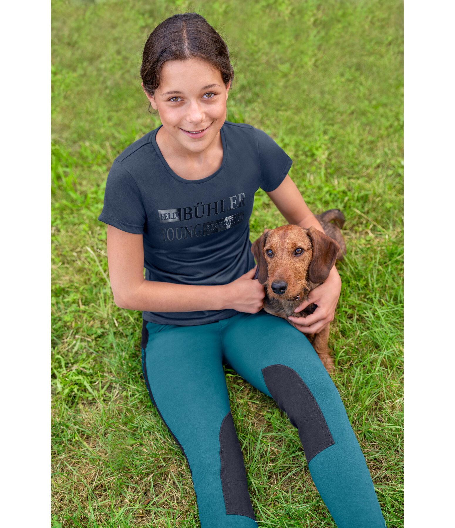 Pantaloni da equitazione con grip al ginocchio per bambini Cora