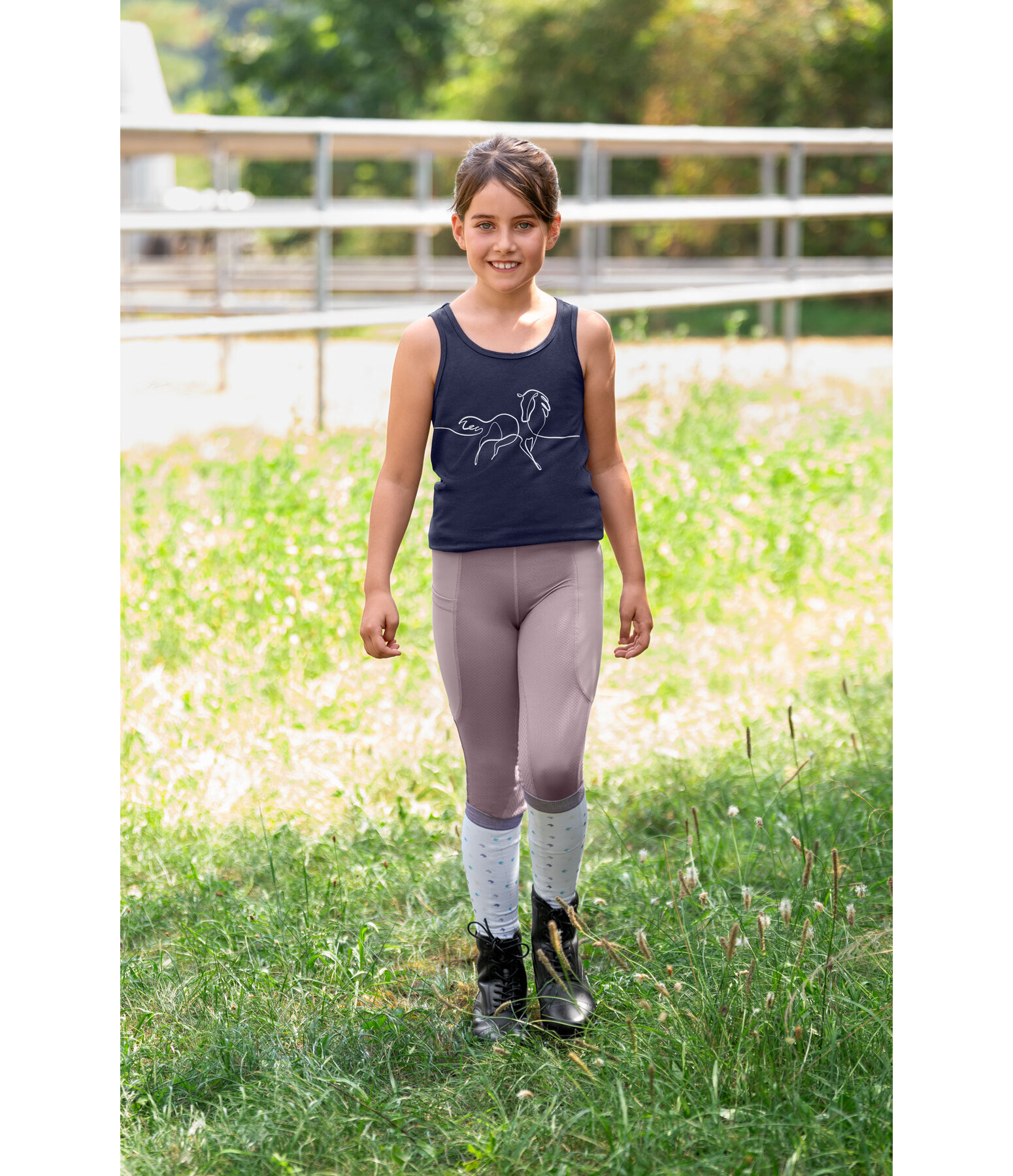 Leggings da equitazione estivi full grip  per bambini Mesh Sunny