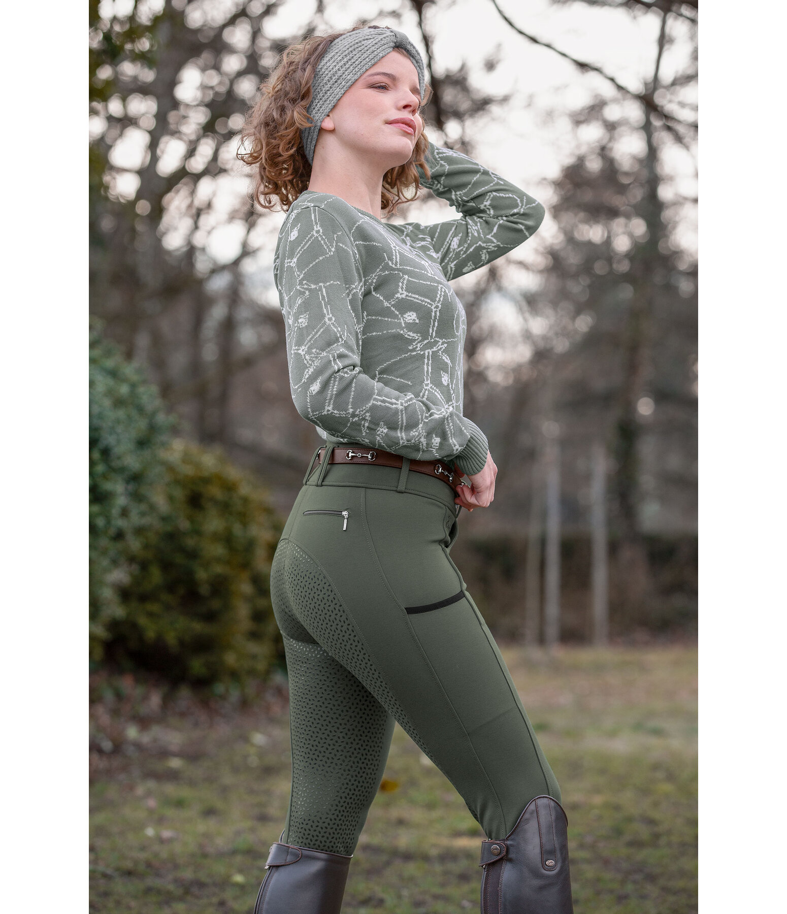 Pantaloni da equitazione a vita alta full grip Juliane