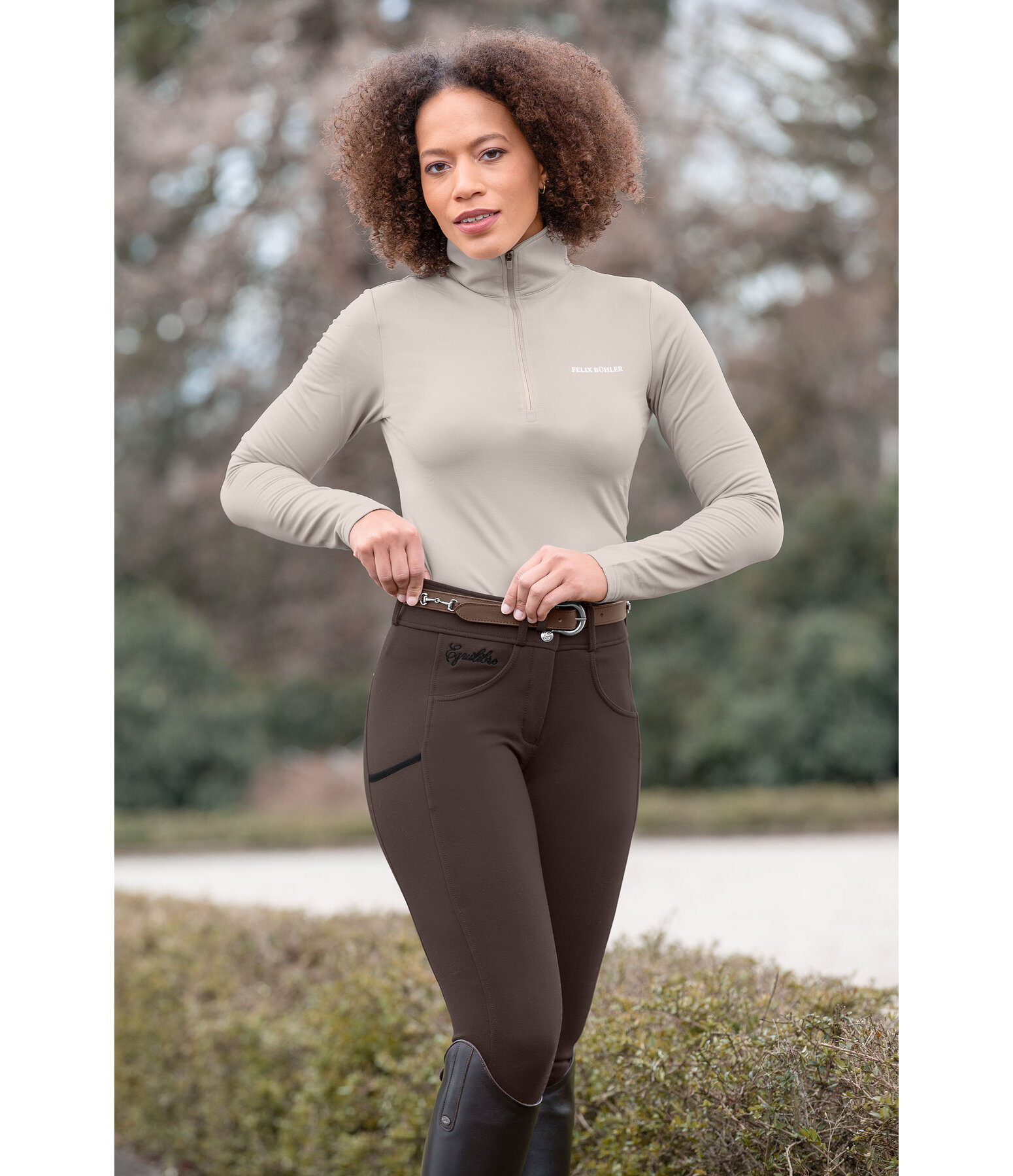 Pantaloni da equitazione a vita alta full grip Juliane