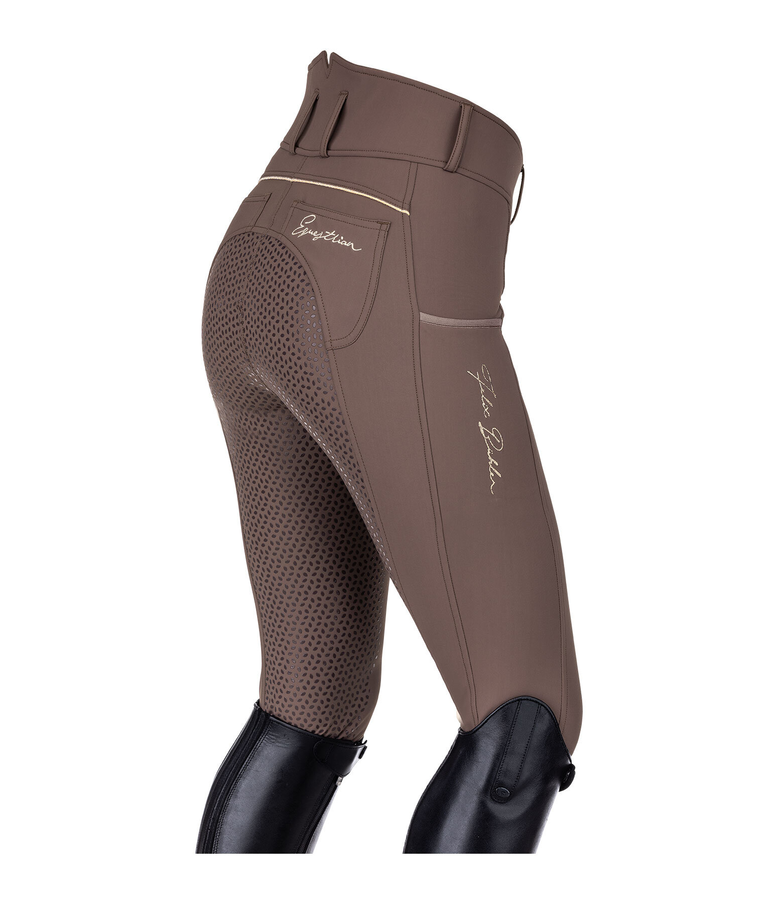 Pantaloni da equitazione termici pro a vita alta full grip Elodie