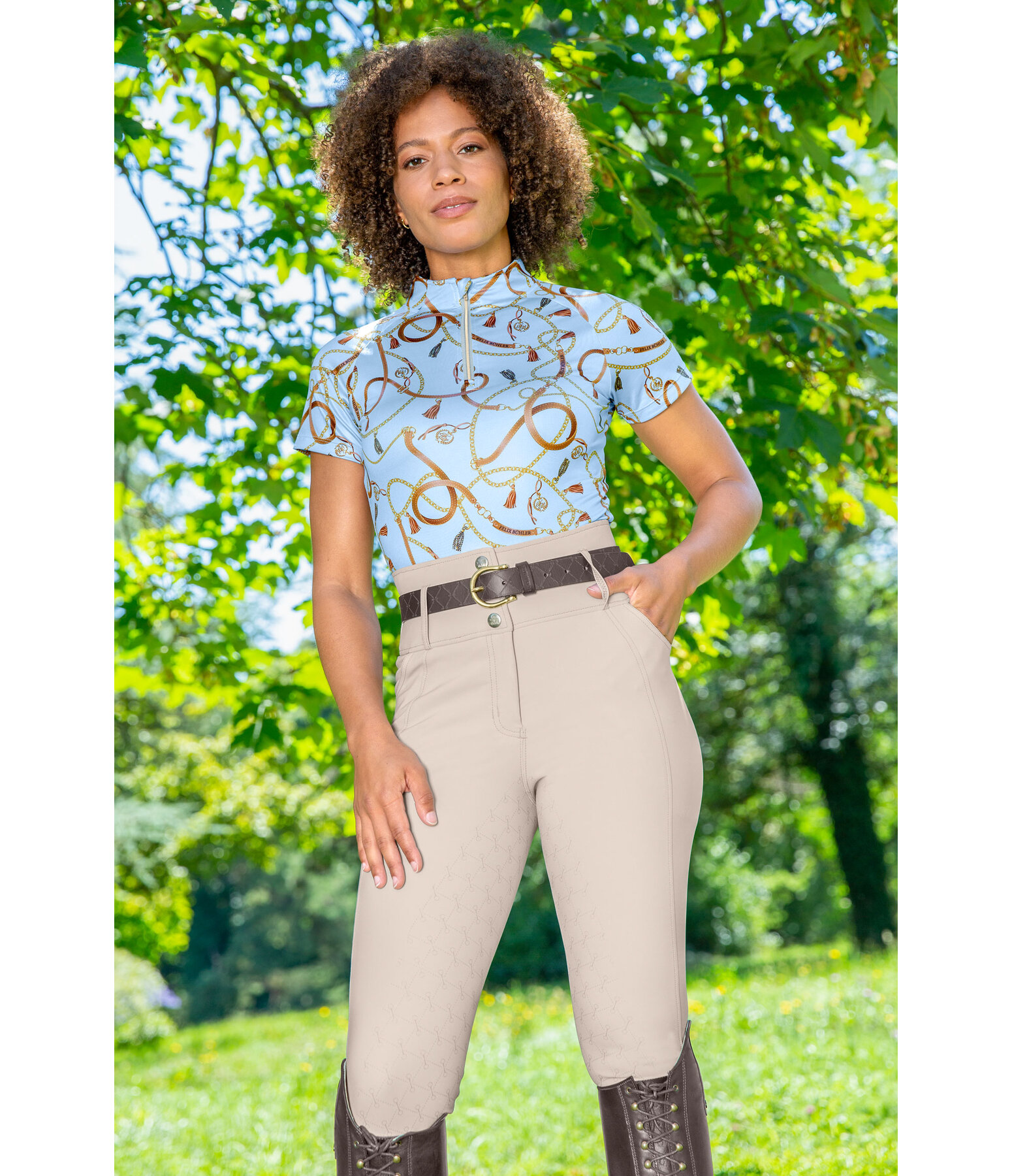 Pantaloni da equitazione a vita alta full grip Tabea