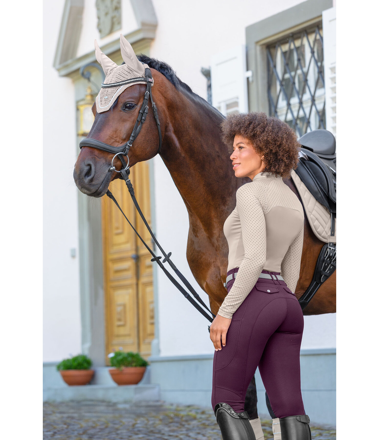Pantaloni da equitazione hybrid estivi full grip Mesh Samira