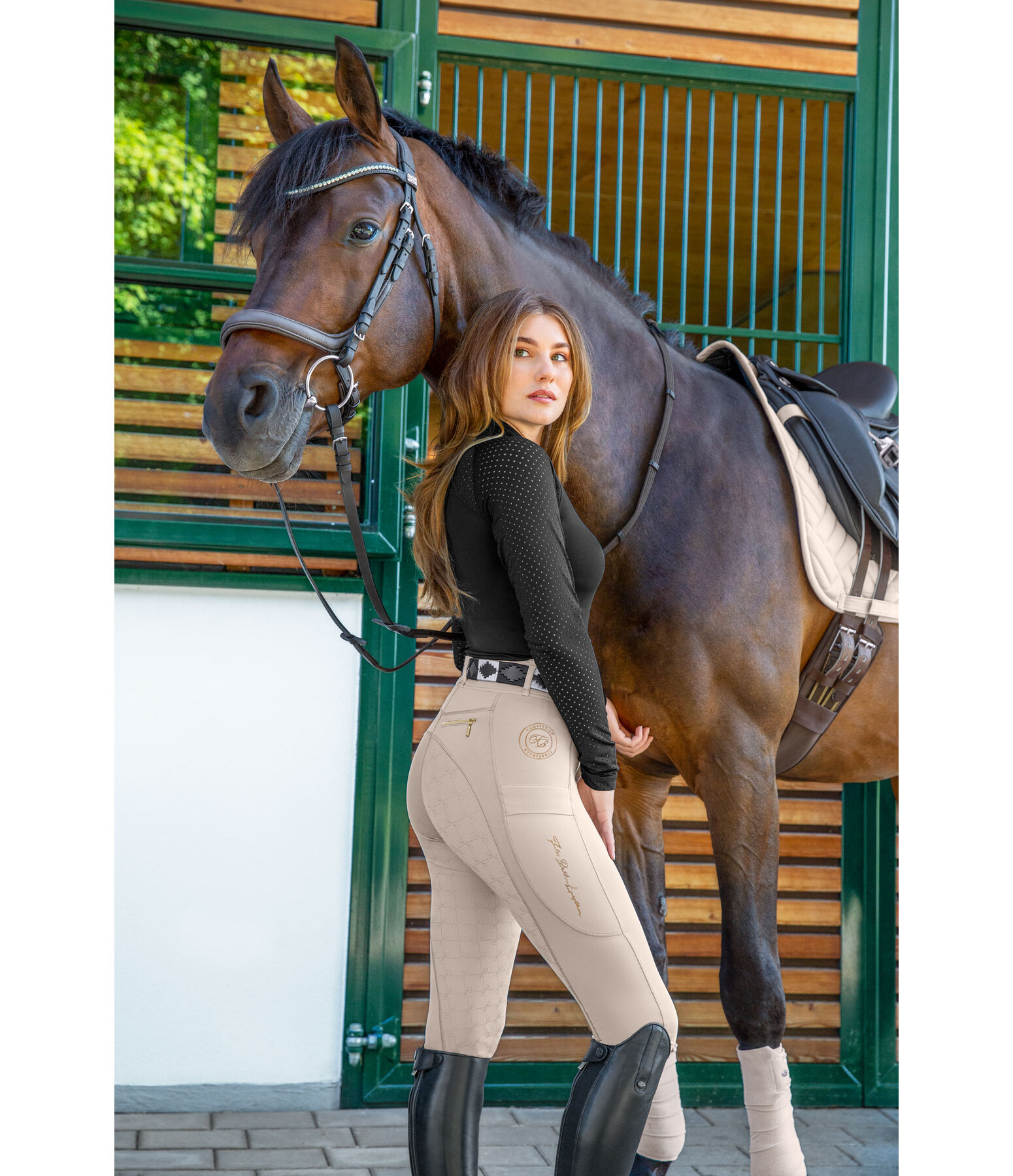 Pantaloni da equitazione hybrid full grip Kathleen