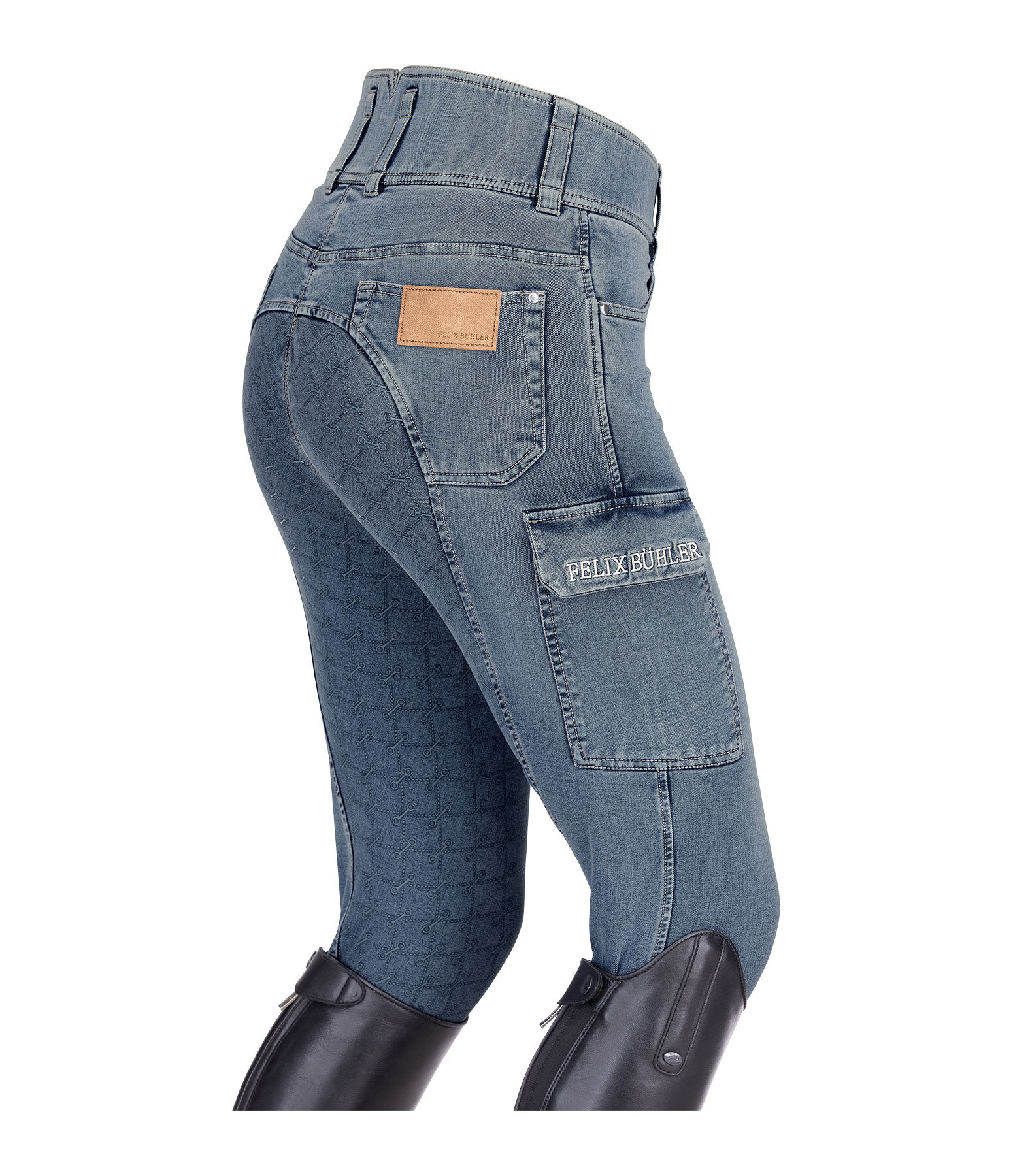 Jeans da equitazione full grip a vita alta Laura