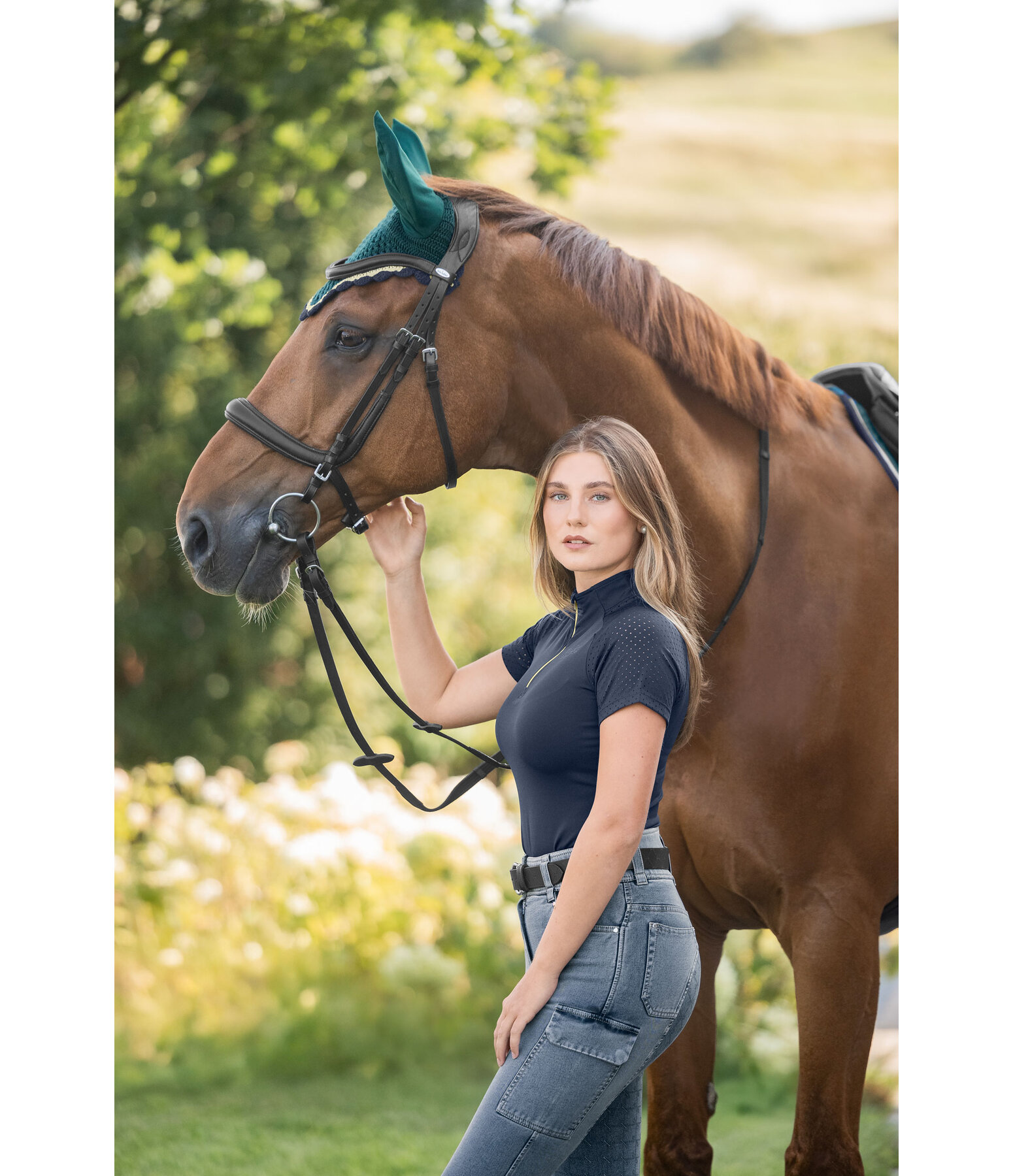 Jeans da equitazione full grip a vita alta Laura