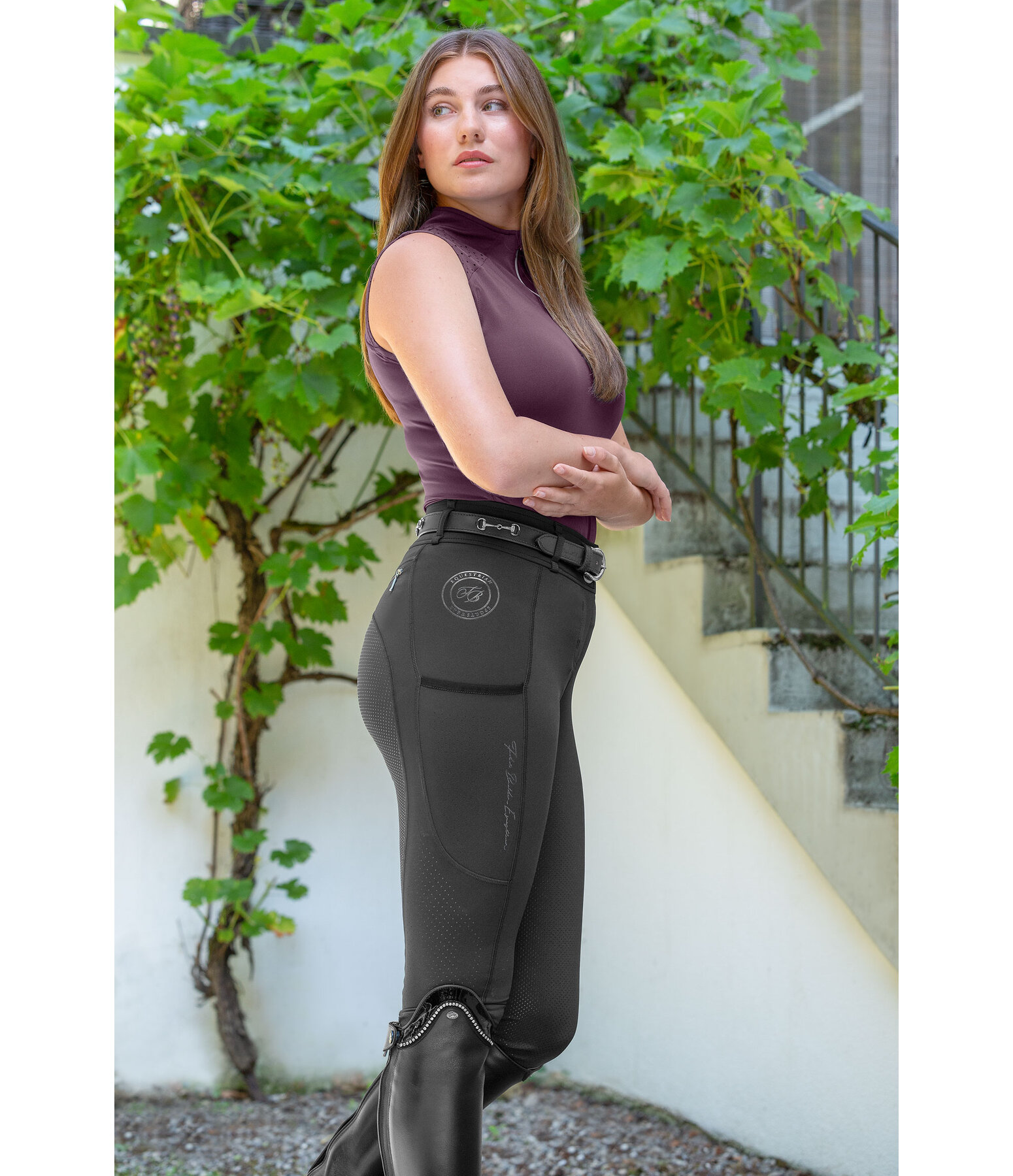Pantaloni da equitazione hybrid full grip Mesh Aimee