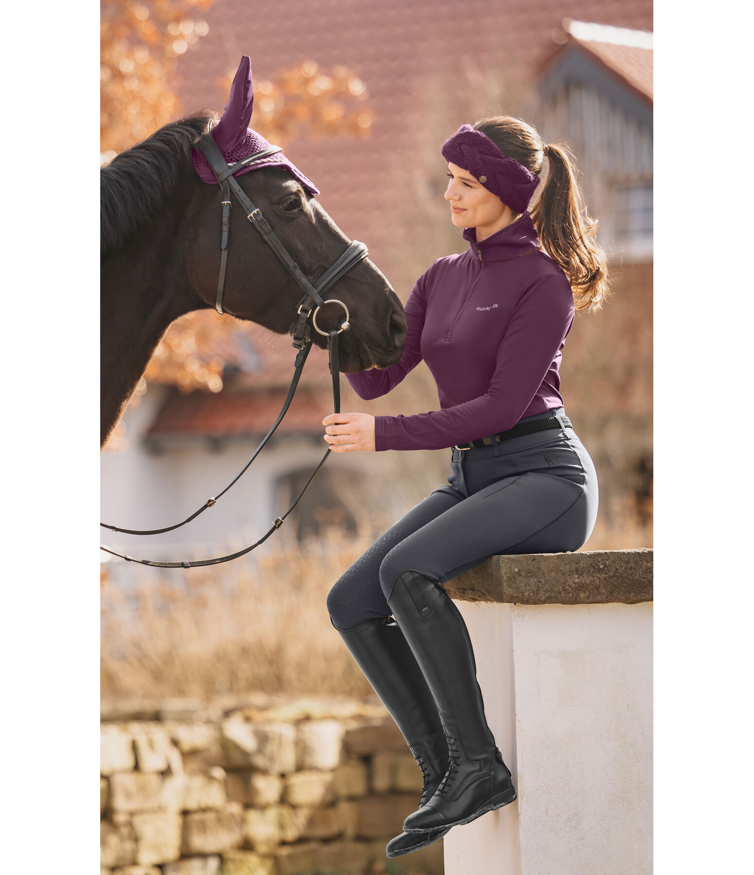 Pantaloni da equitazione hybrid termici full grip Leonie