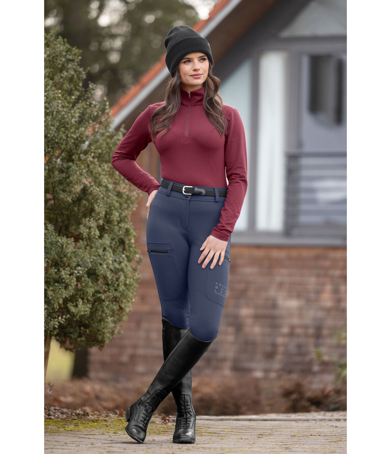 Pantaloni da equitazione termici softshell full grip Cosima