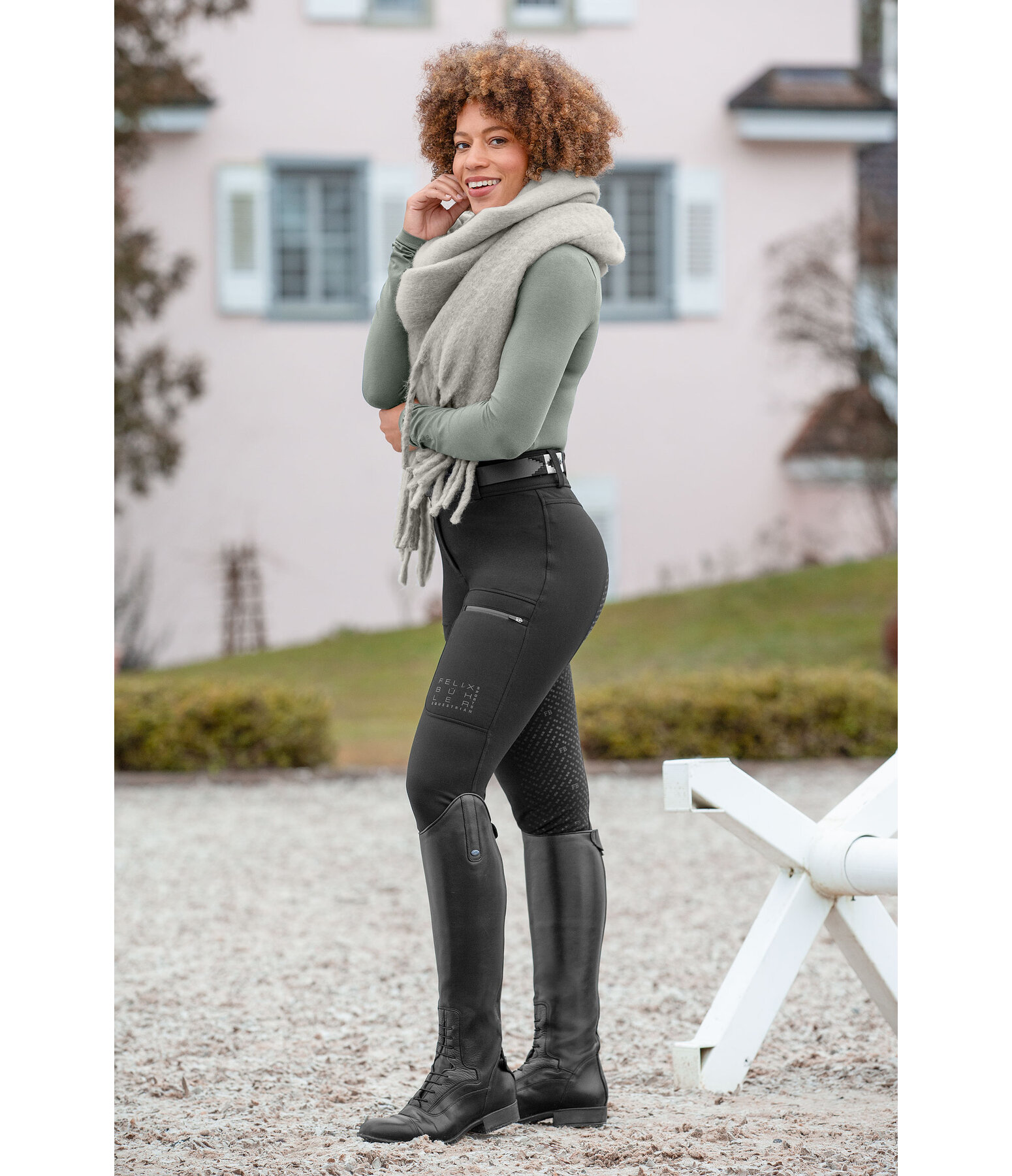 Pantaloni da equitazione termici softshell full grip Cosima