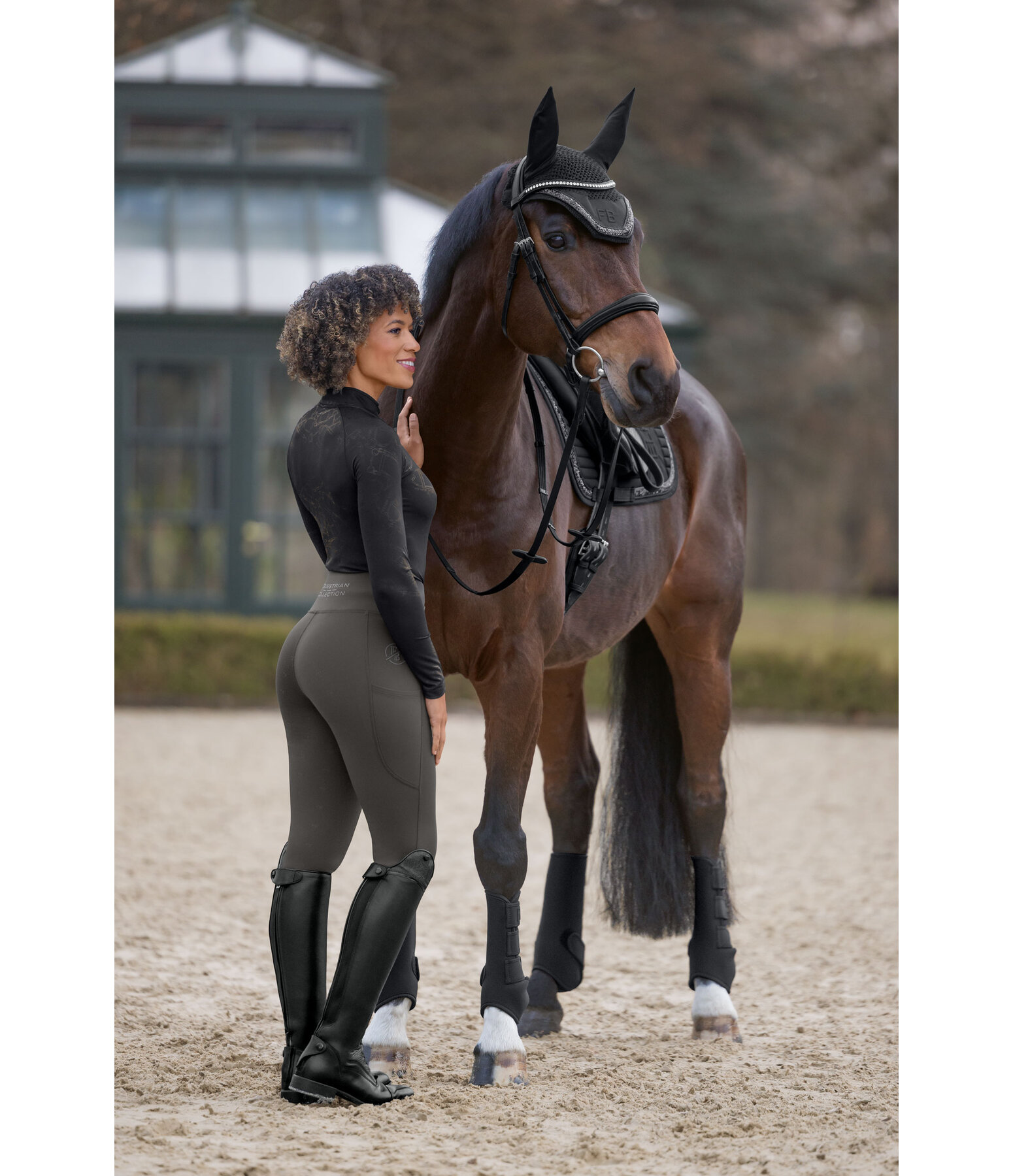Leggings da equitazione invernali full grip Emilia
