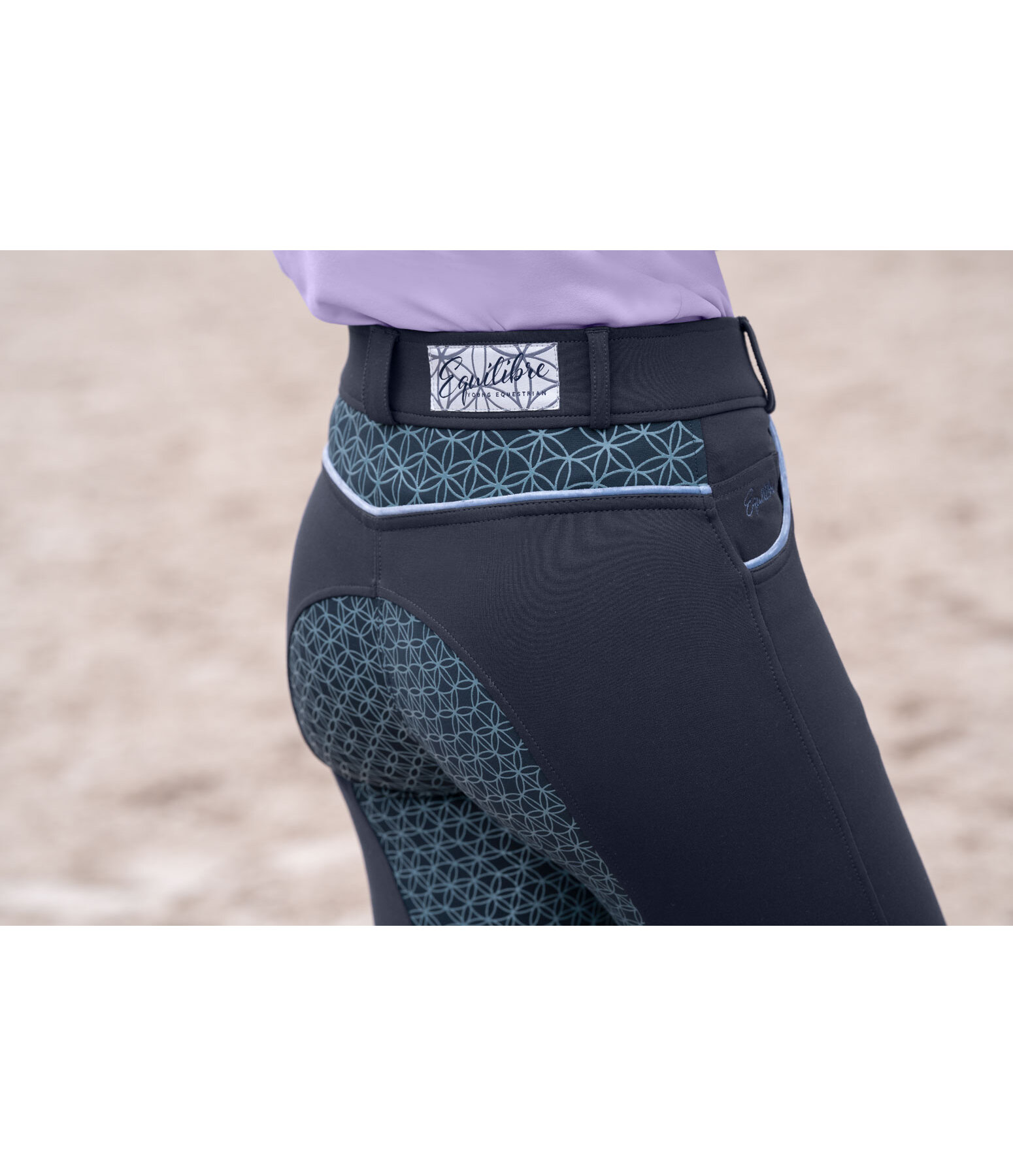 Pantaloni da equitazione hybrid termici full grip per bambini Eira