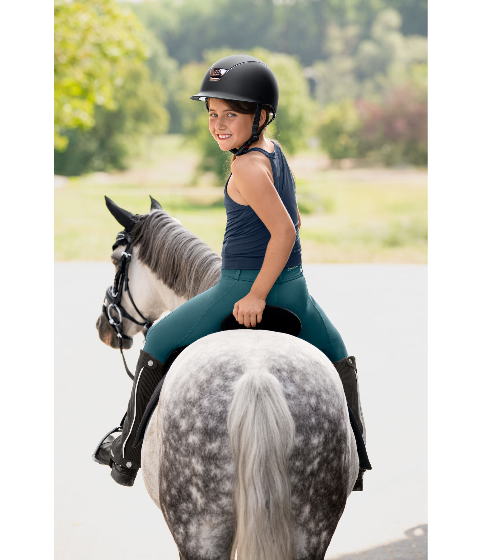 Pantaloni da equitazione hybrid full grip per bambini Ilva