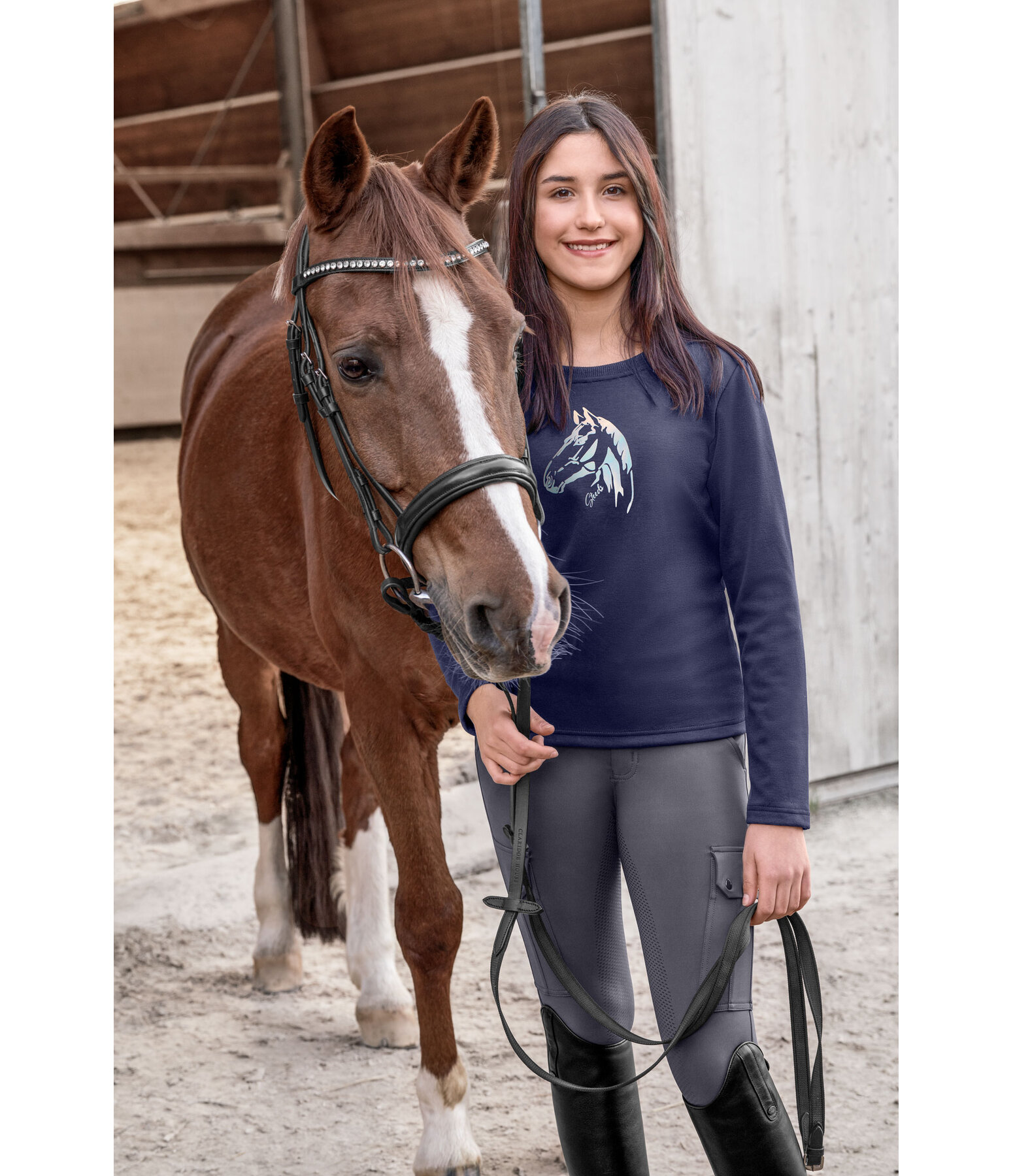 Pantaloni da equitazione full grip per bambini Lorin