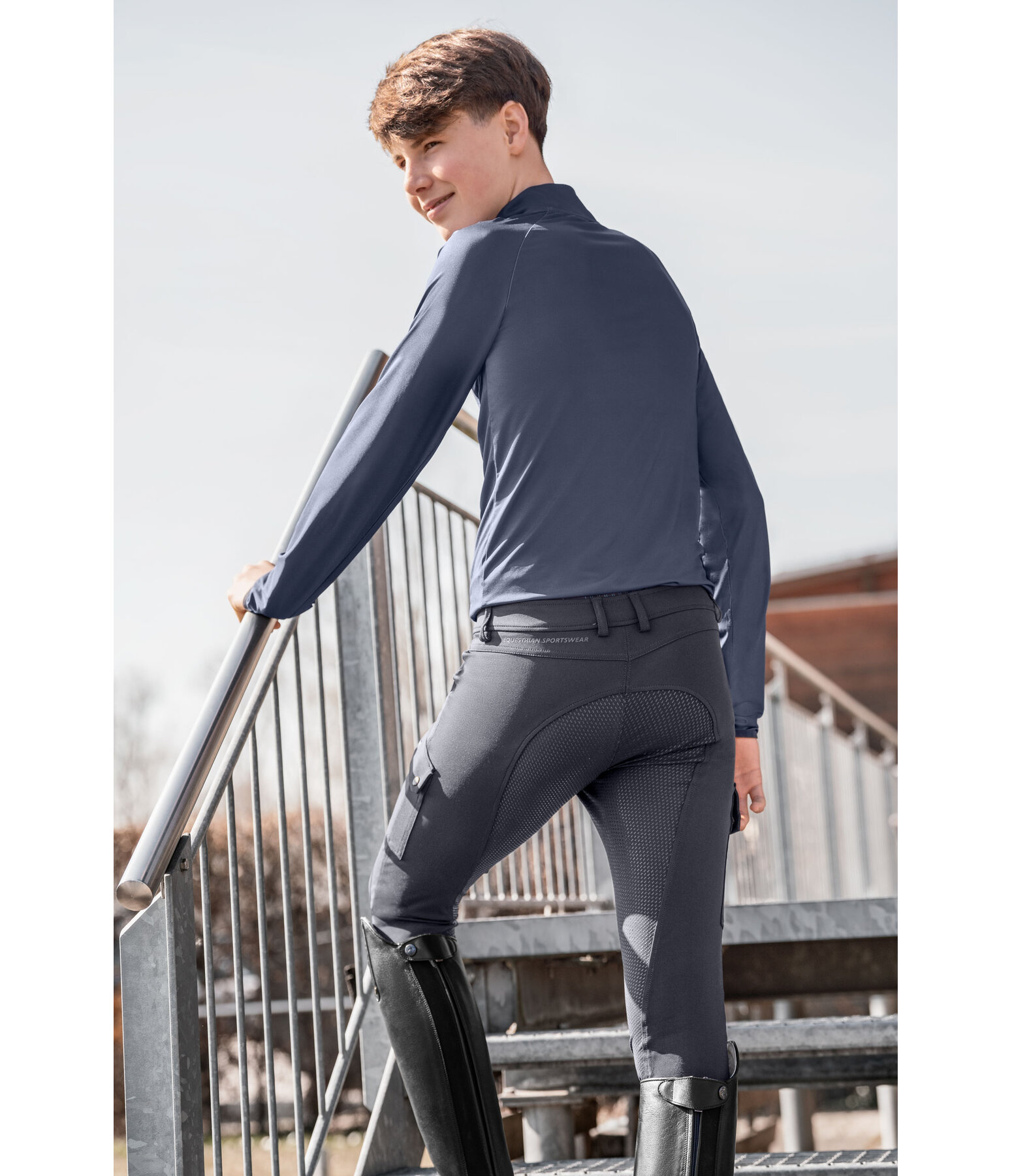 Pantaloni da equitazione full grip per bambini Lorin