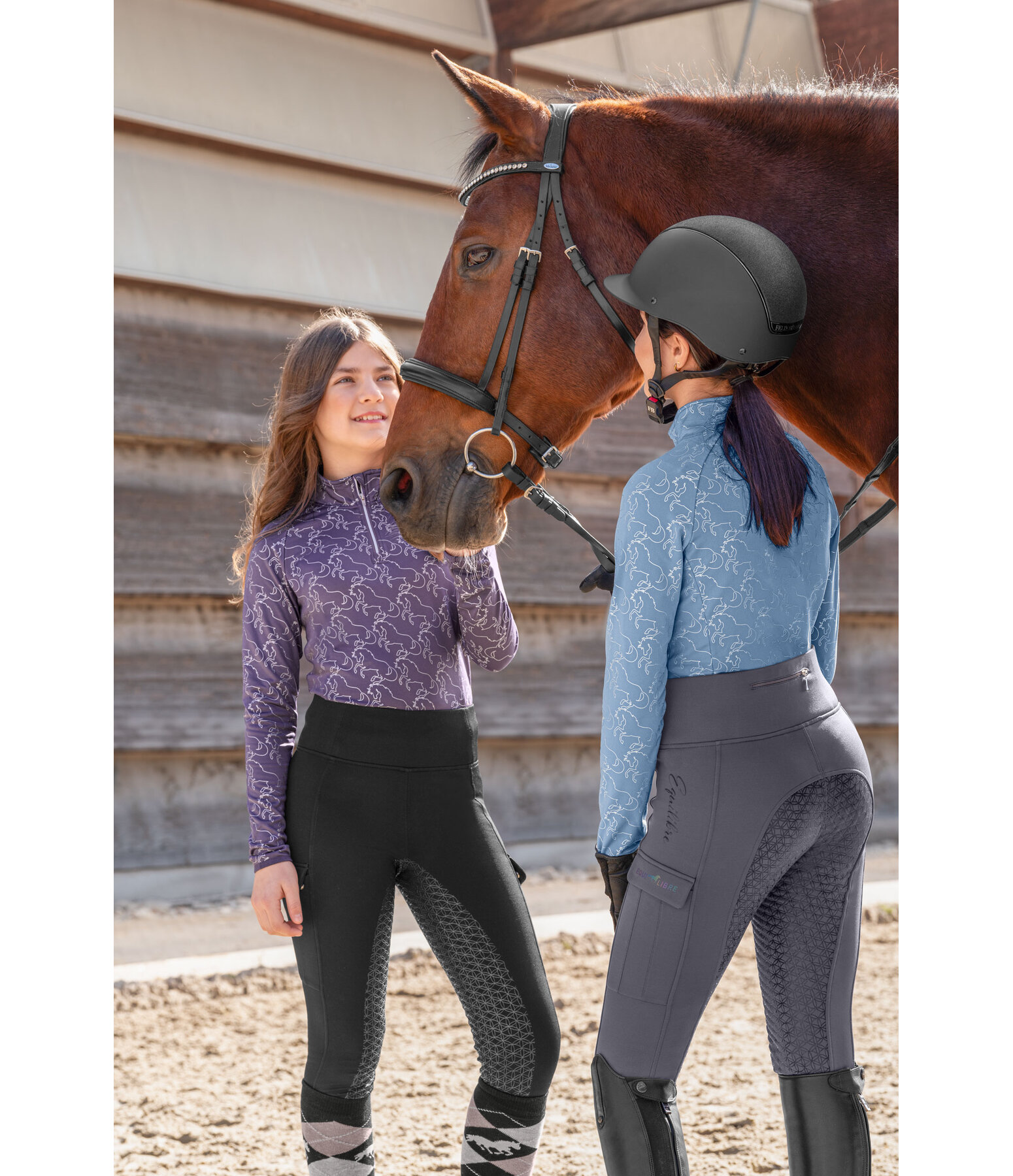 Equilibre Leggings da equitazione termici a vita alta per bambini Lio